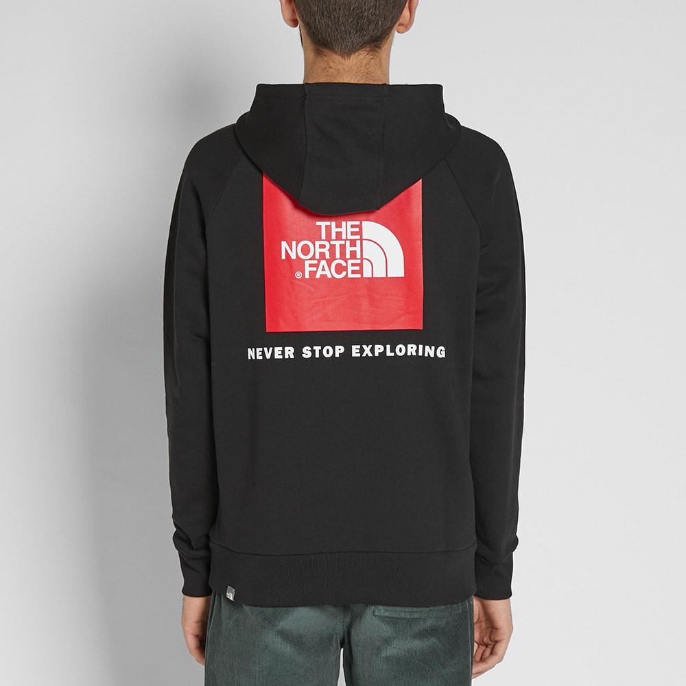 the north face raglan red box hoody