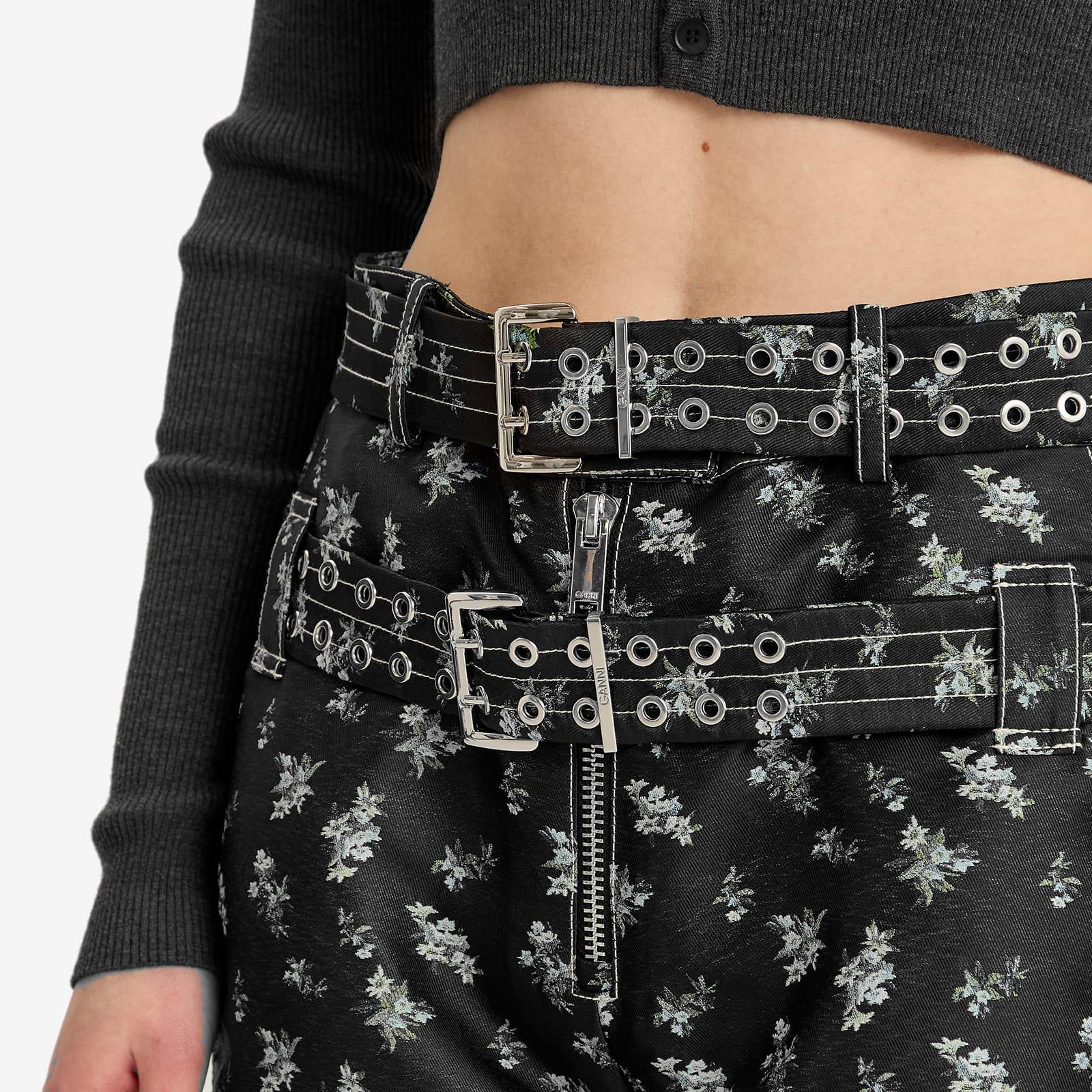 Ganni Floral Jacquard Long Shorts in Gray | Lyst
