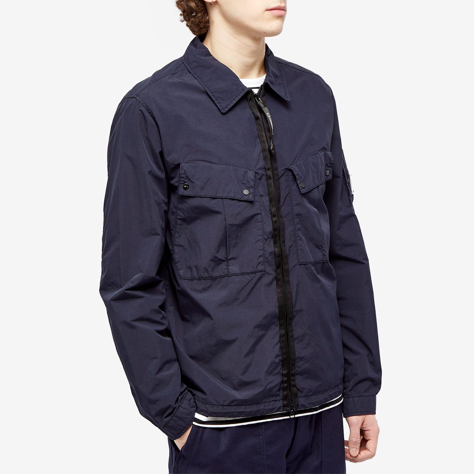 C.P. Company Flatt Nylon Zip Overshirt in Blue for Men | Lyst