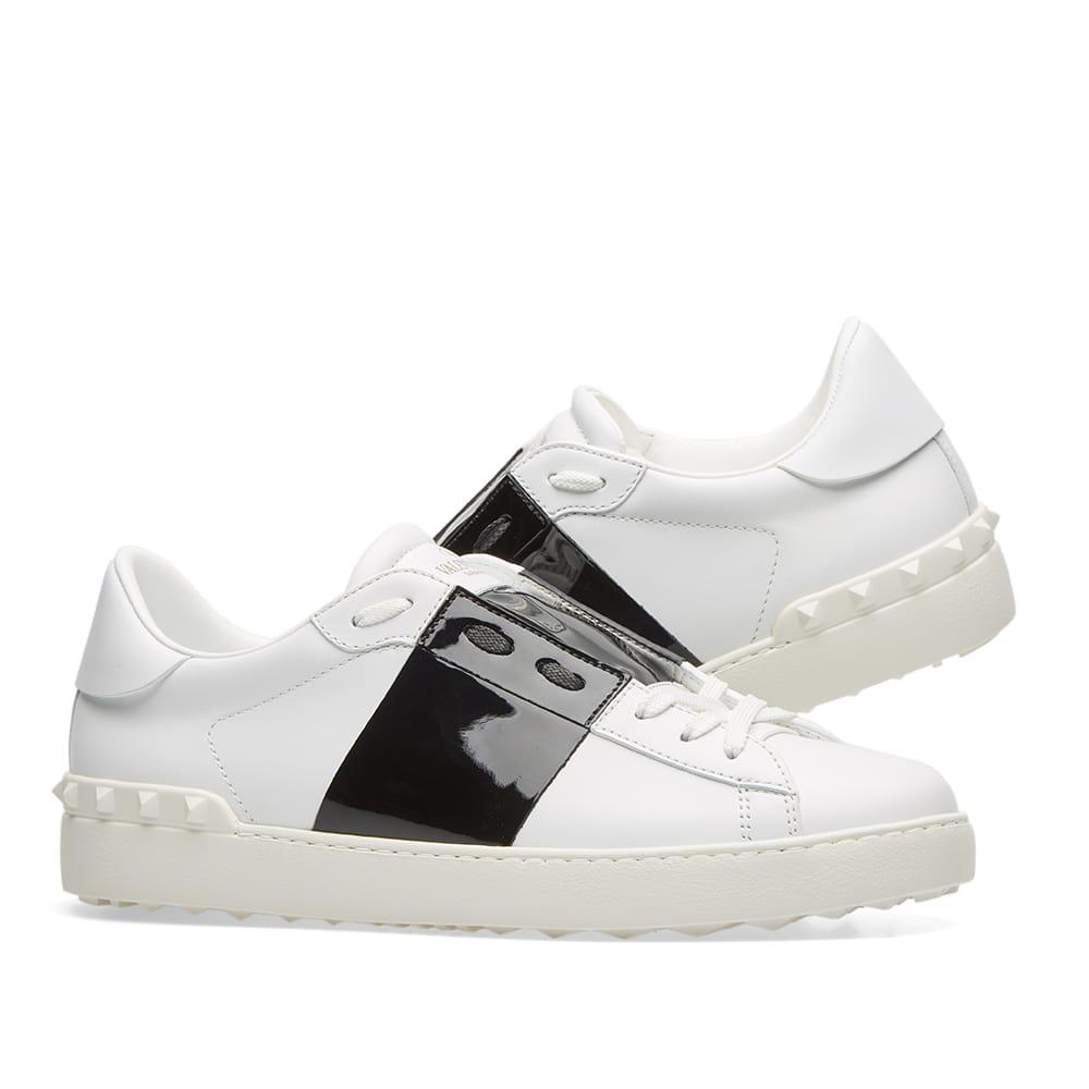 valentino open low top patent sneaker