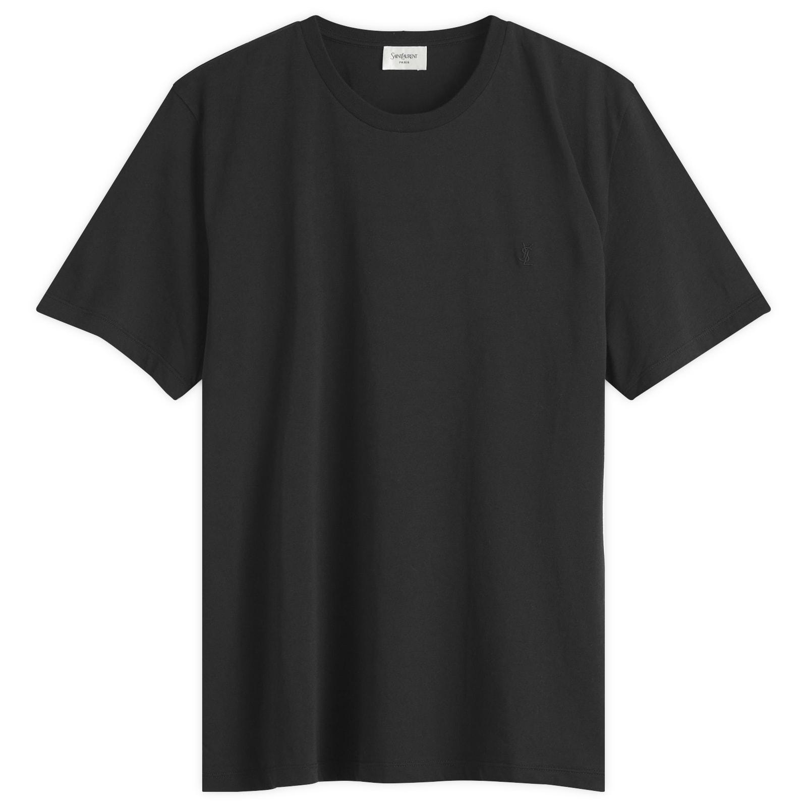 【関税&送料込】Saint Laurent Black Washed Cotton T-Shirt Saint Laurent Washed Cotton T-Shirt in Black for Men | Lyst
