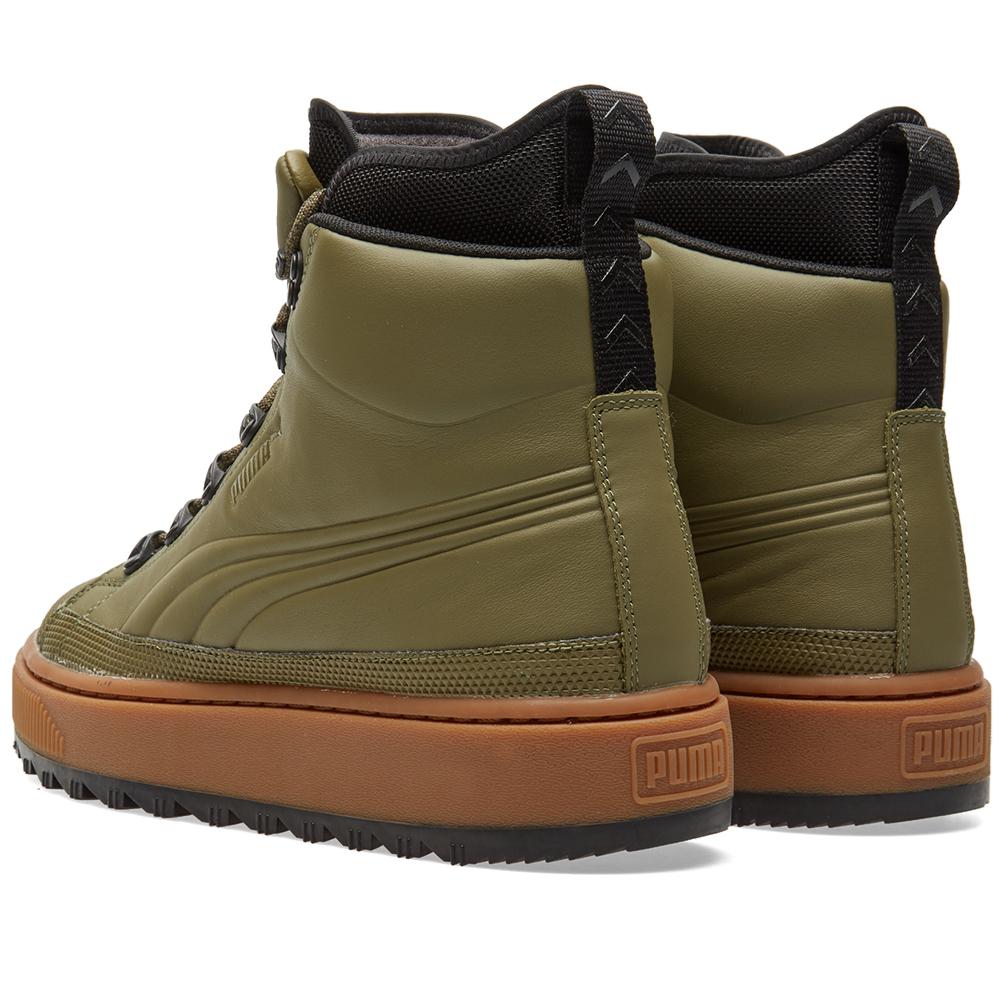 PUMA The Ren Leather Sneaker Boots in Olive (Green) for Men | Lyst