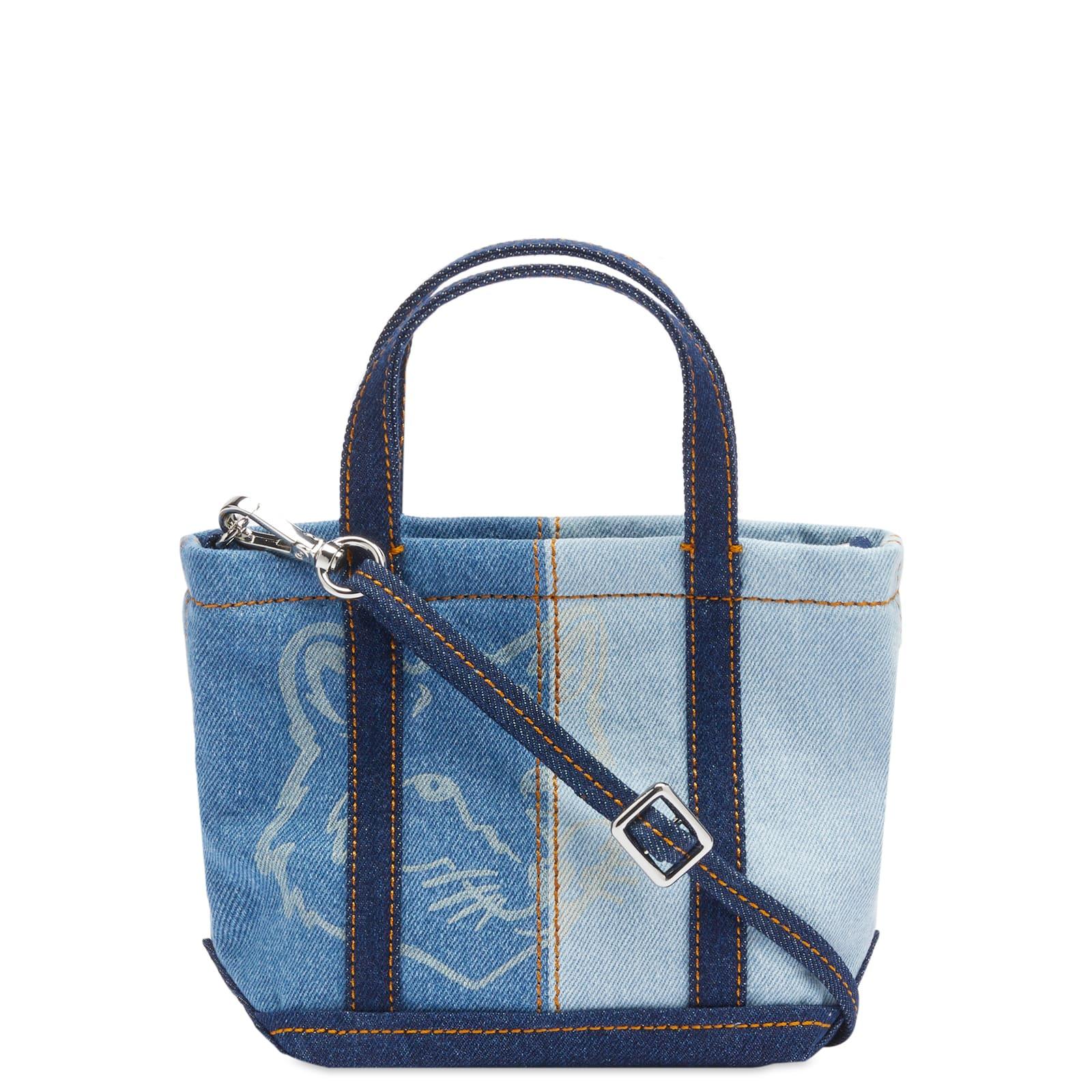 Maison Kitsuné Fox Head Mini Denim Tote Bag in Blue | Lyst Maison Kitsuné Fox Head Mini Denim Tote Bag in Blue | Lyst