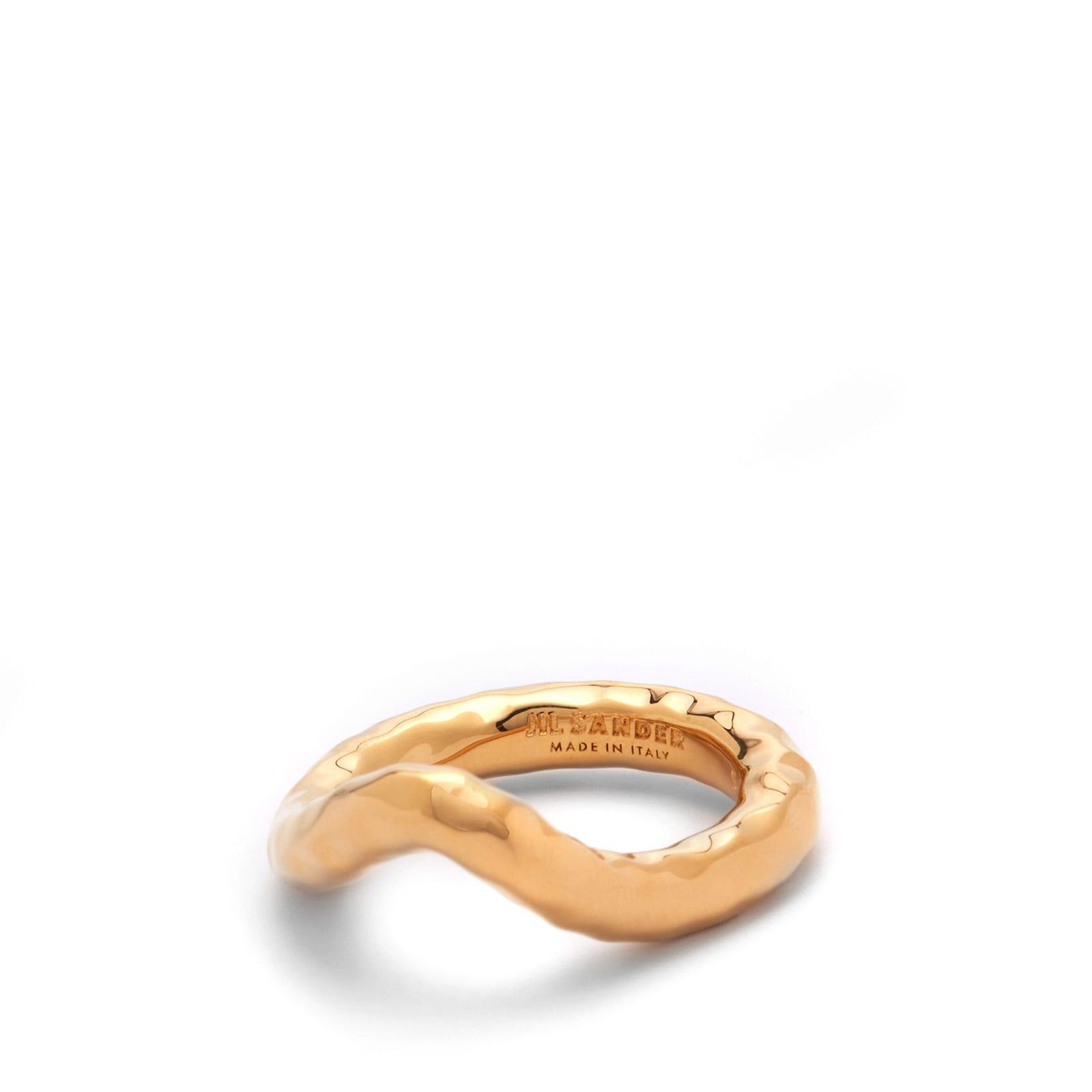 【JIL SANDER 】FW5 ハンマード イヤリング Jil Sander Fw5 Hammered Ring in Metallic | Lyst