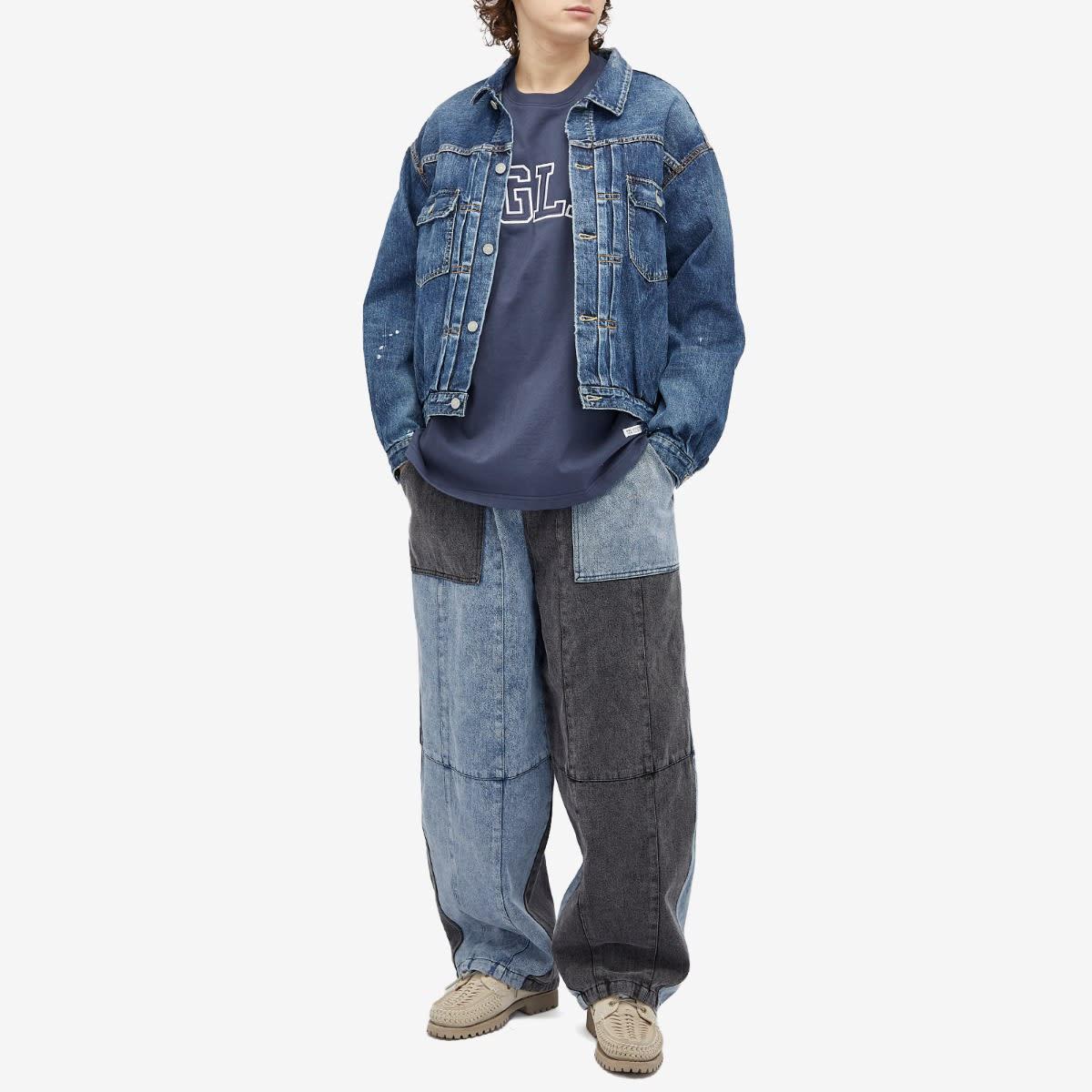 ANGLAN Denim Mix Fatigue Balloon Pants in Blue for Men | Lyst UK