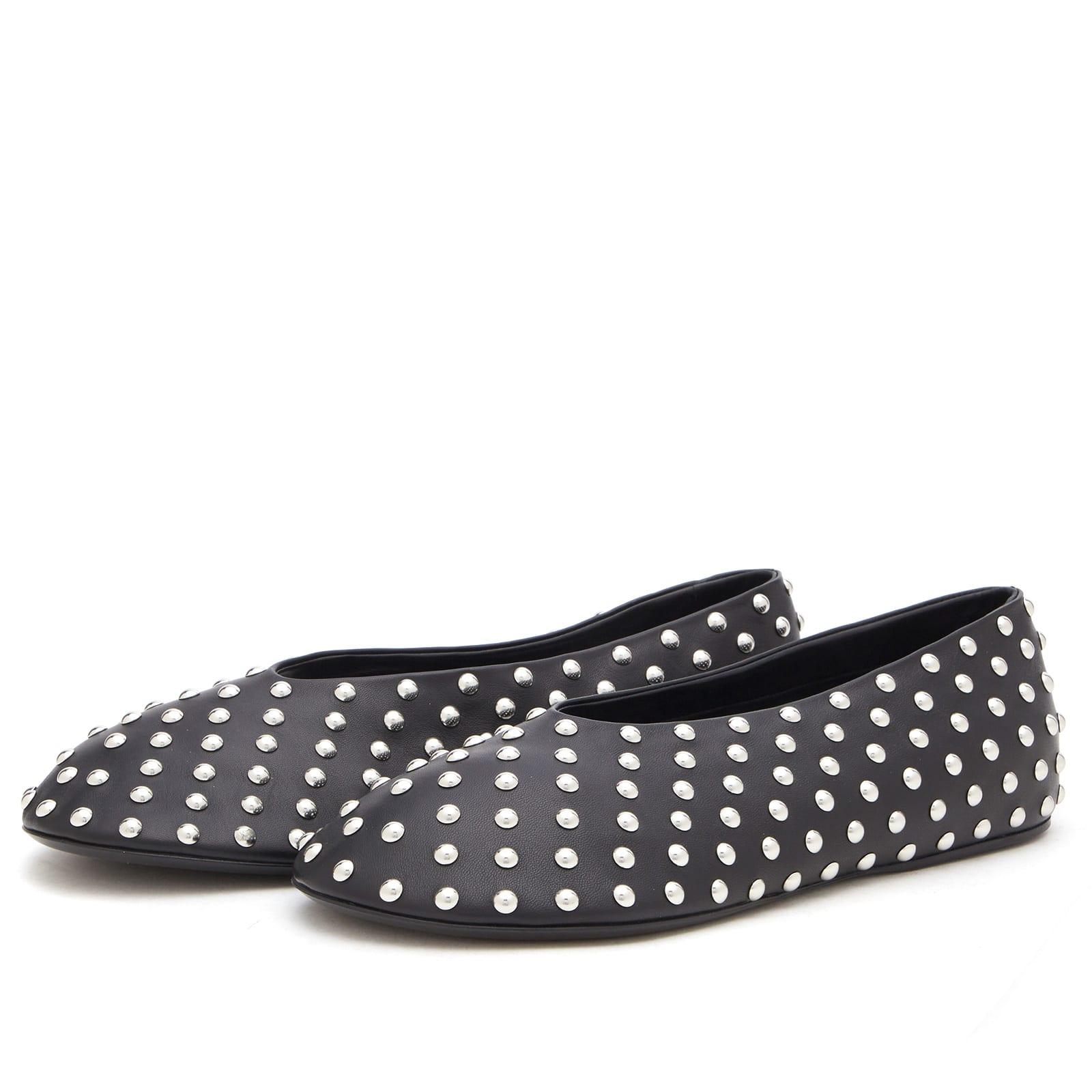 【送料関税込】Jil Sander Ballerina with All Over Studs Jil Sander Ballerina With All Over Studs in Black | Lyst