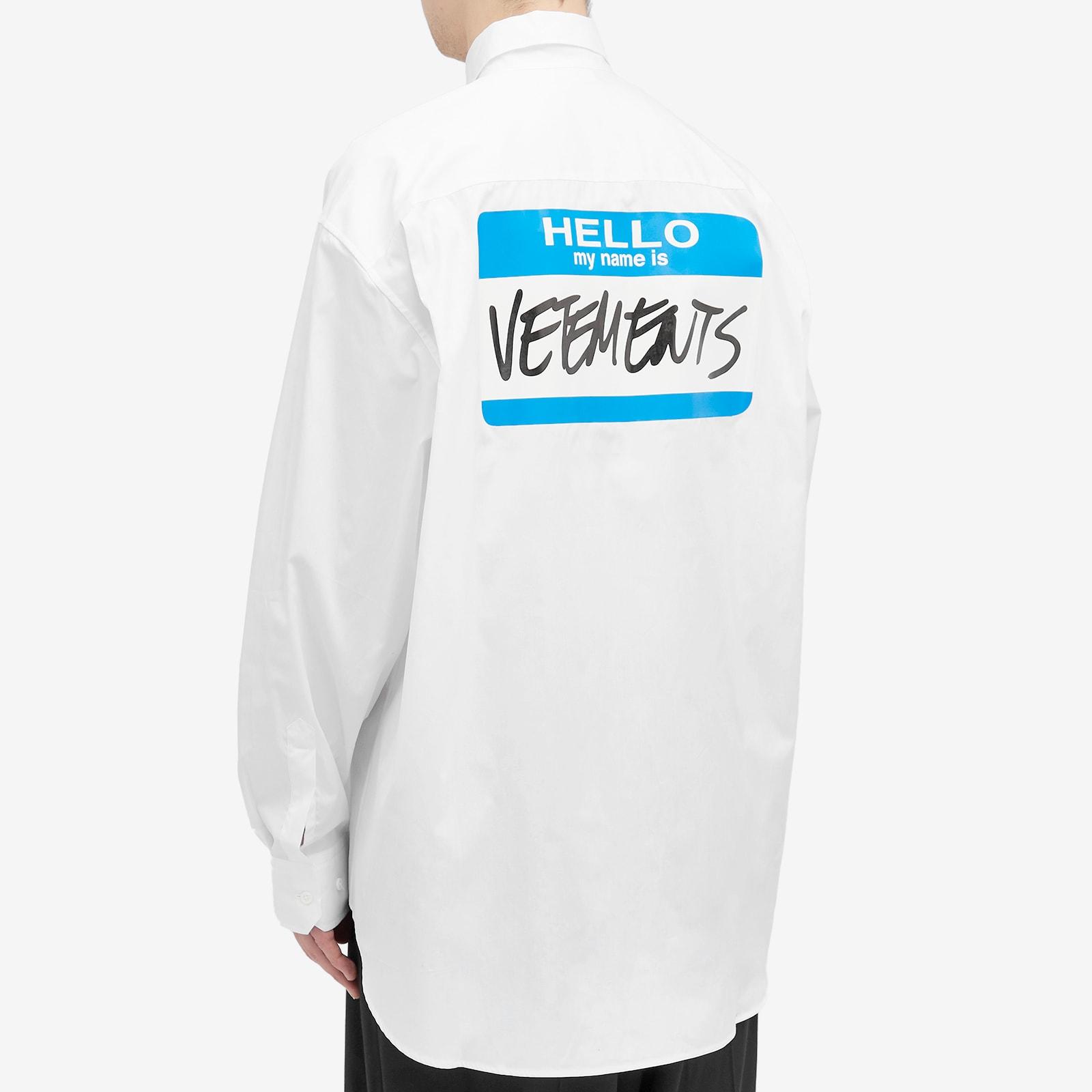 Vetements My Name Is Shirt in White for Men | Lyst