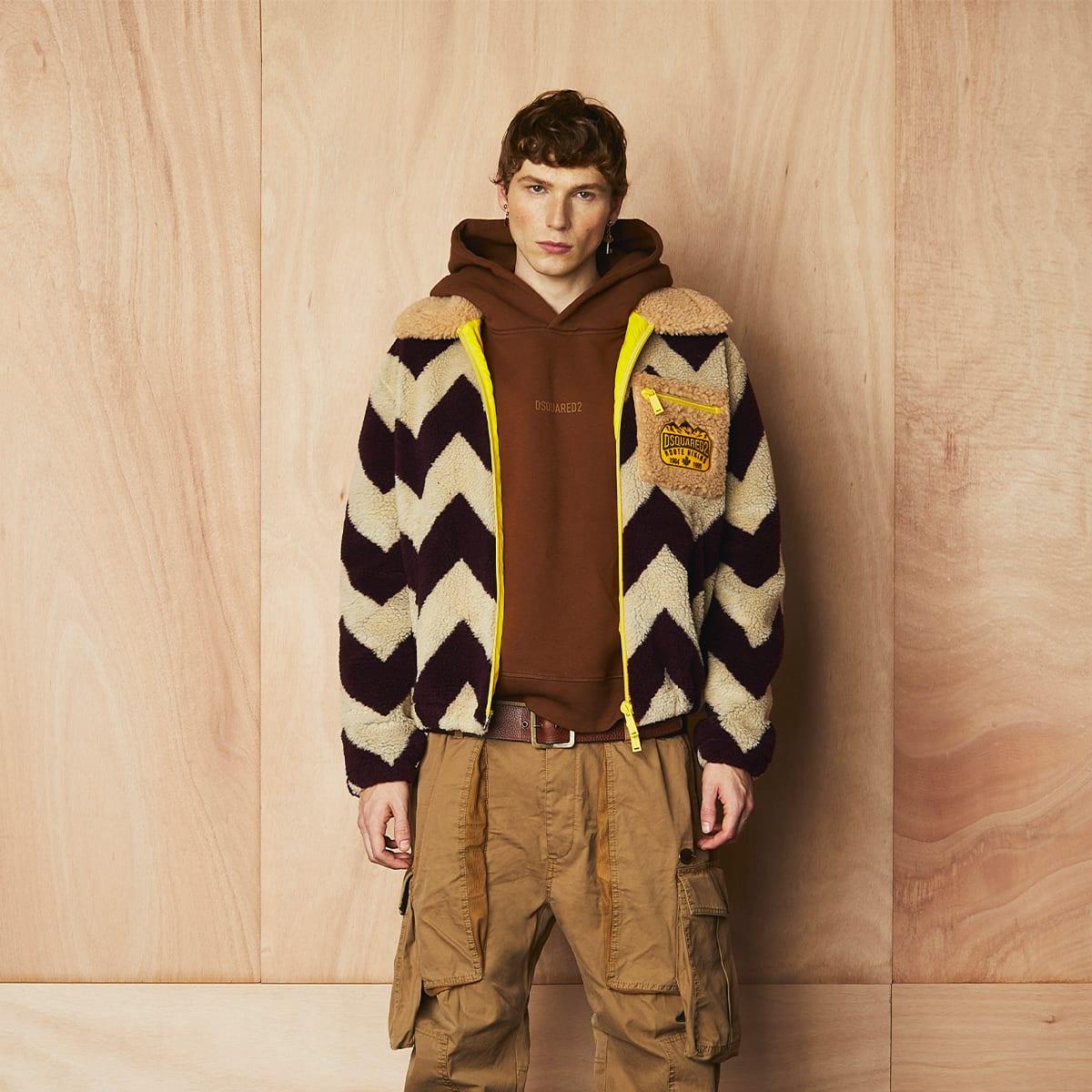 DSquared² Mountain Fur Pile Jacket in Brown for Men | Lyst UK