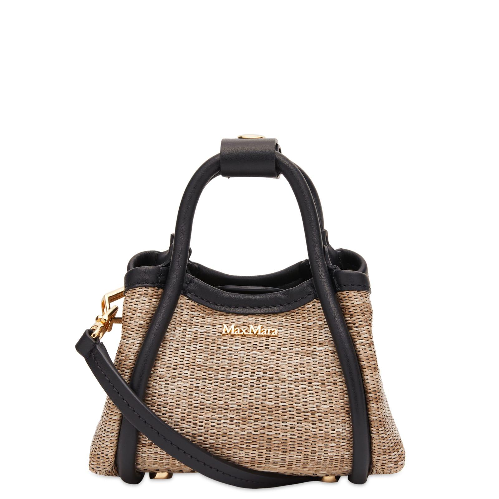 Max Mara Mini Marine Straw Bag in Black Lyst