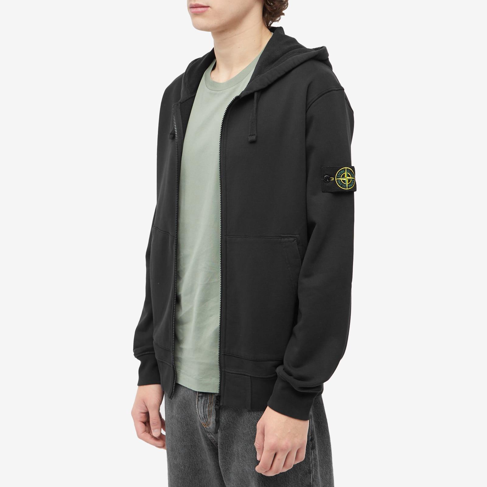 Stone island garment dyed hooded deals zip shirt