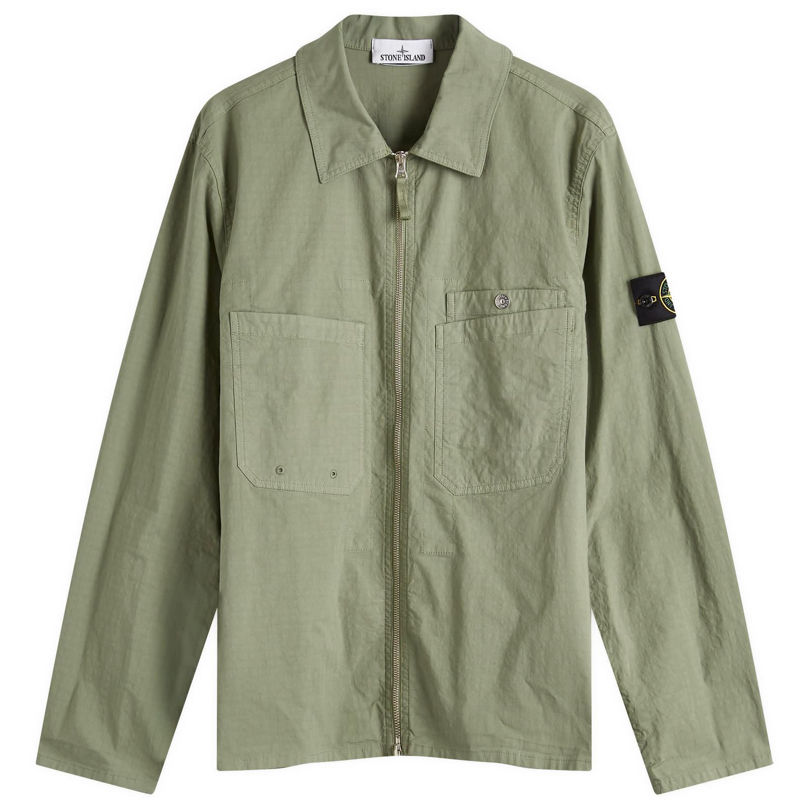 ジャケット・アウター stone  twill shirt jacket Stone Island Men's Supima Cotton Twill Stretch-TC Zip Shirt Jacket
