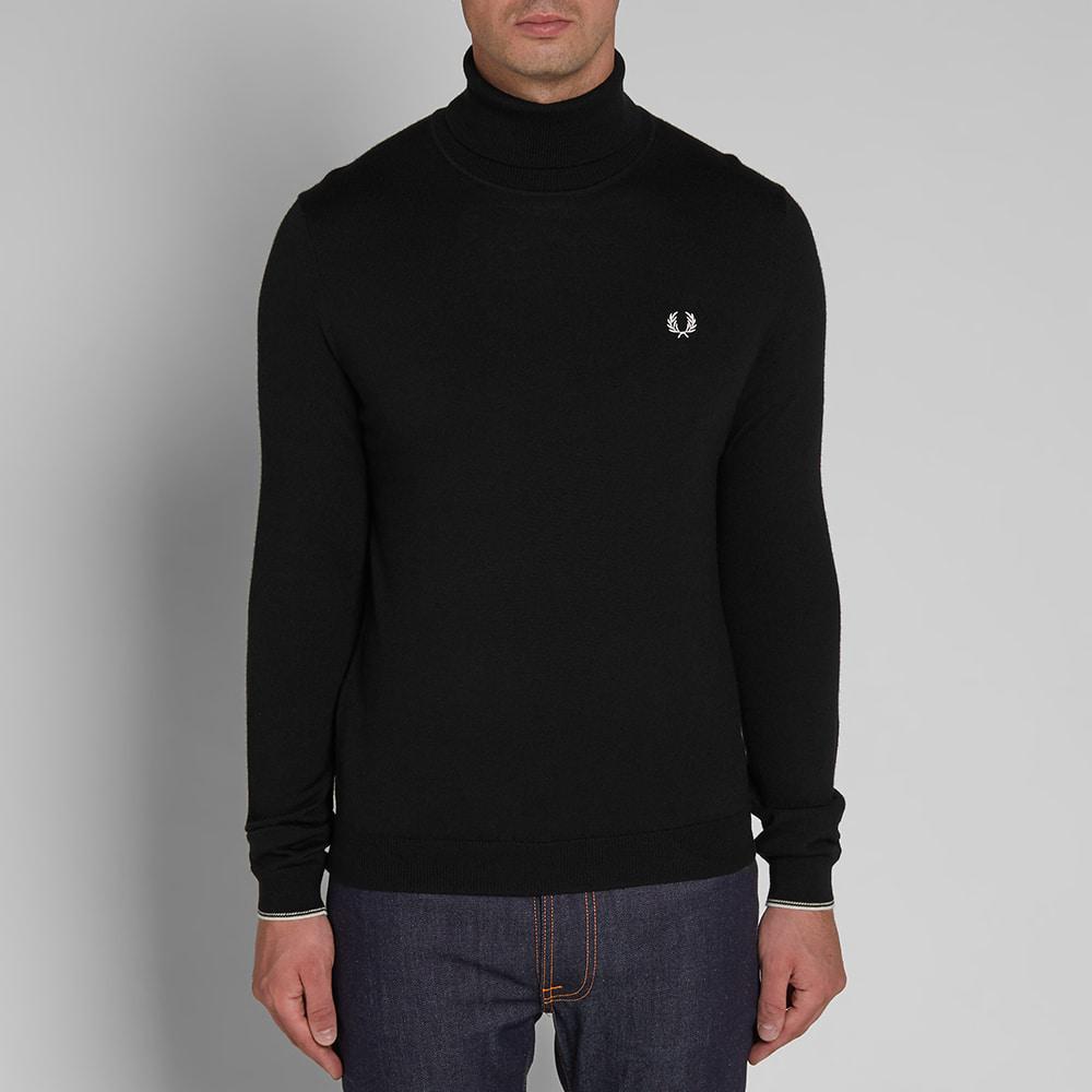 Fred Perry Wool Fred Perry Classic Merino Roll Neck Knit in Black for Men -  Lyst