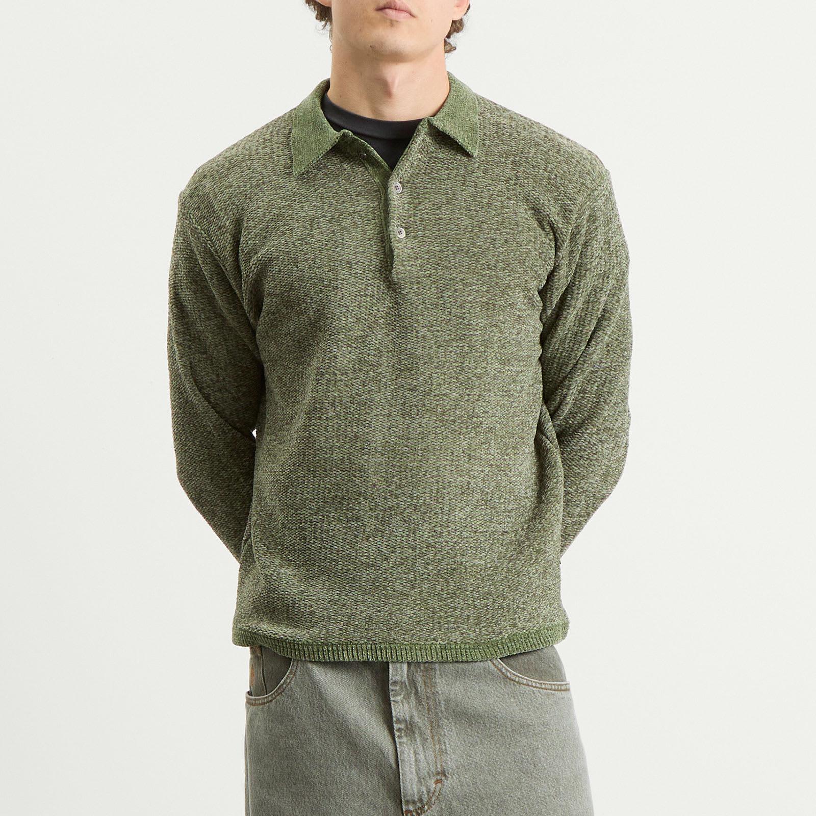thisisneverthat Velvet Knit Polo in Green for Men | Lyst