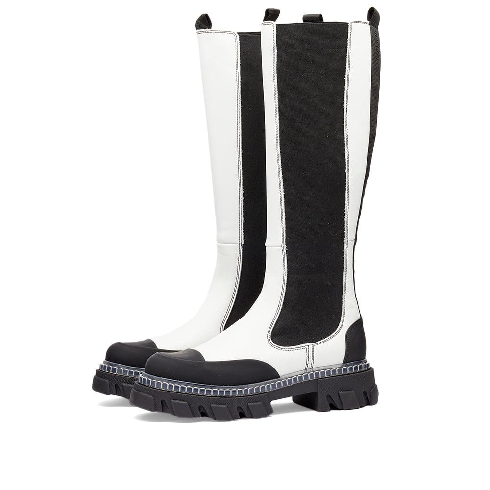 Ganni Cleated High Chelsea Boot in Black Lyst