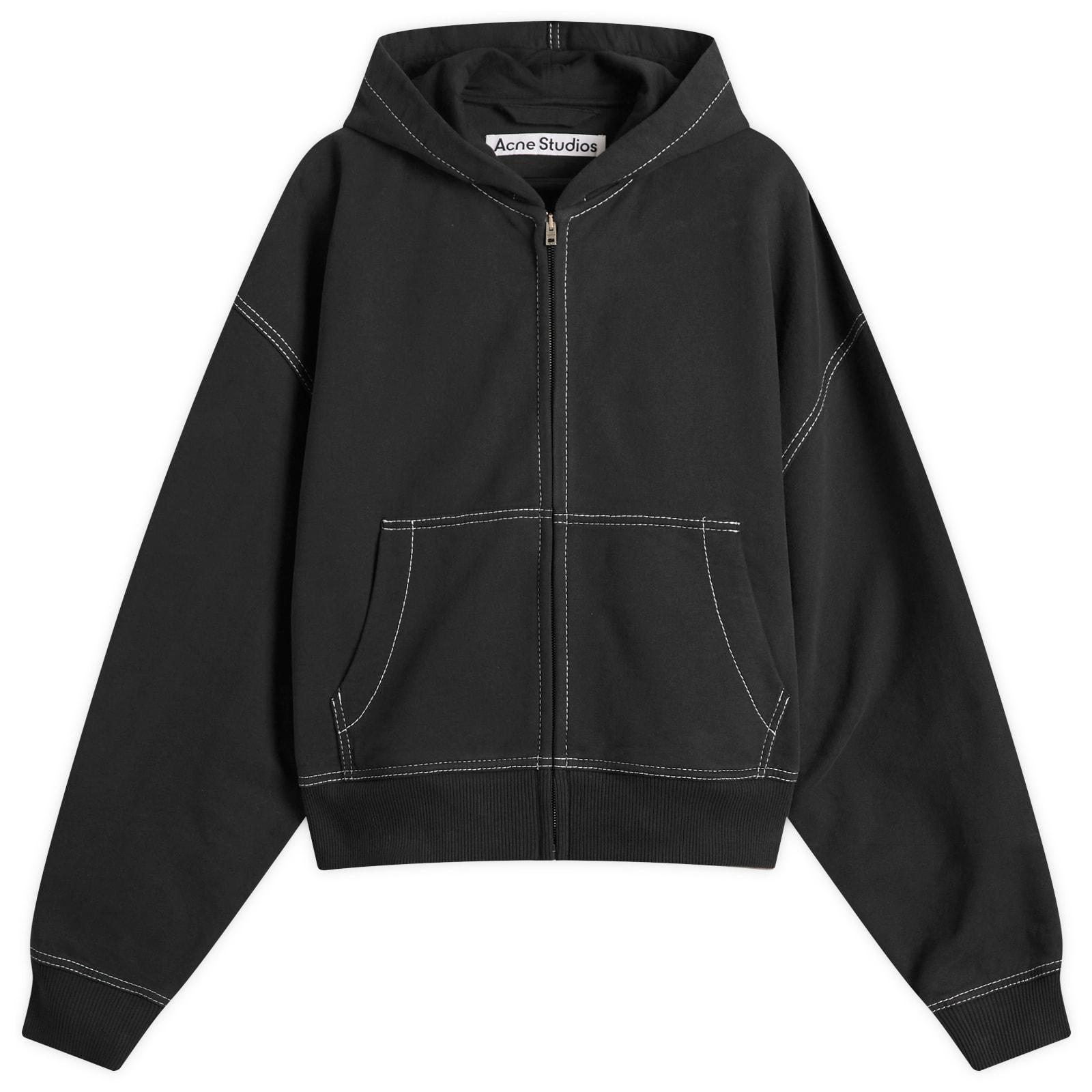 Acne Studios Foscar H U Zip Autograph Logo Zip Hoodie in Black for