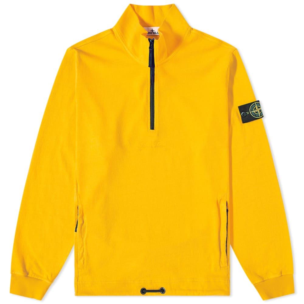 Stone Island 40th Anniversary Garment Dyed Half Zip Sweat in Yellow for Men  | Lyst