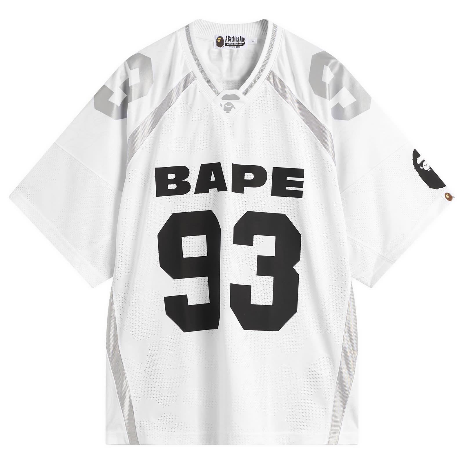 A Bathing Ape Line Camo Jacquard Football Jersey in White for Men