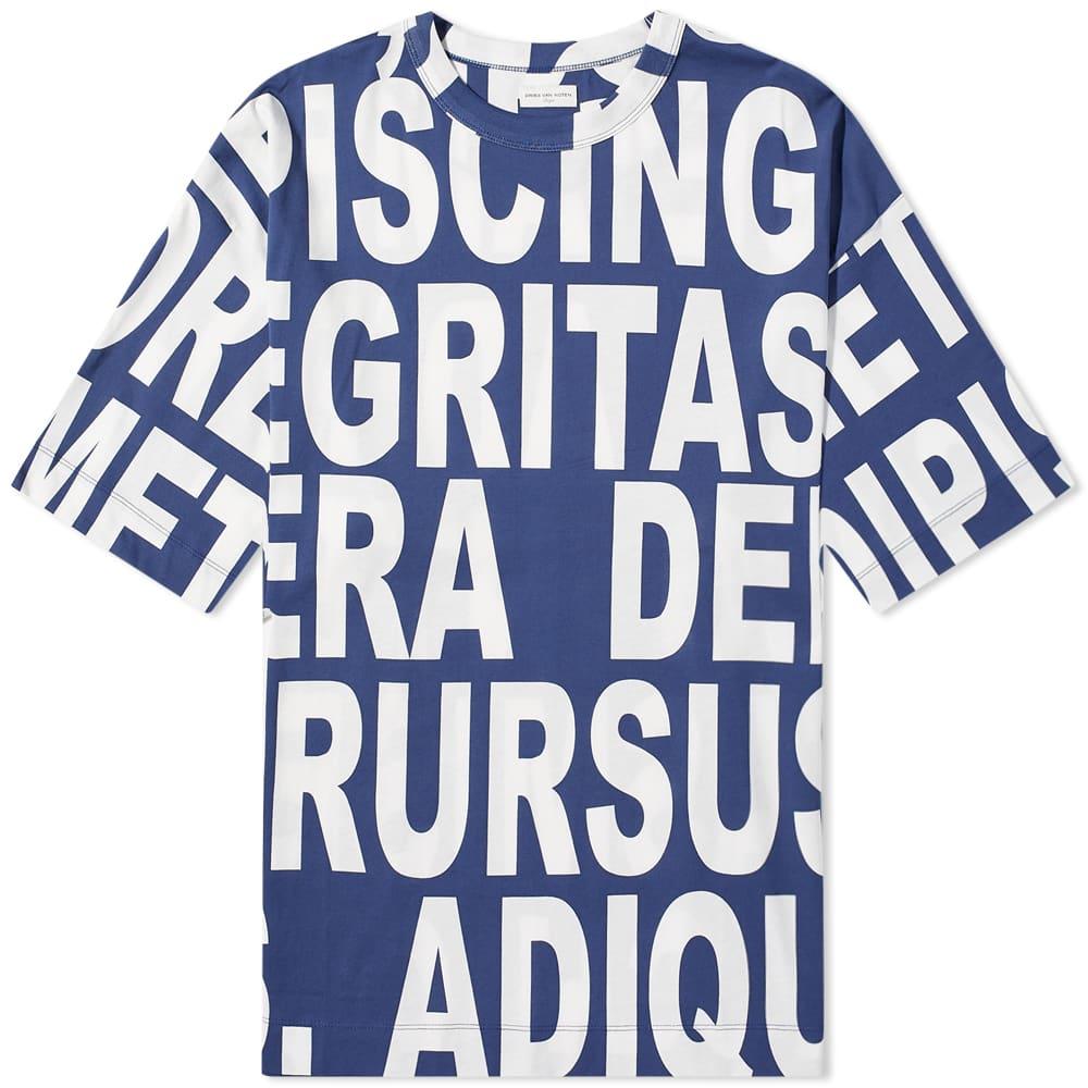 Dries Van Noten Hein Printed Text T-shirt in Blue for Men | Lyst UK