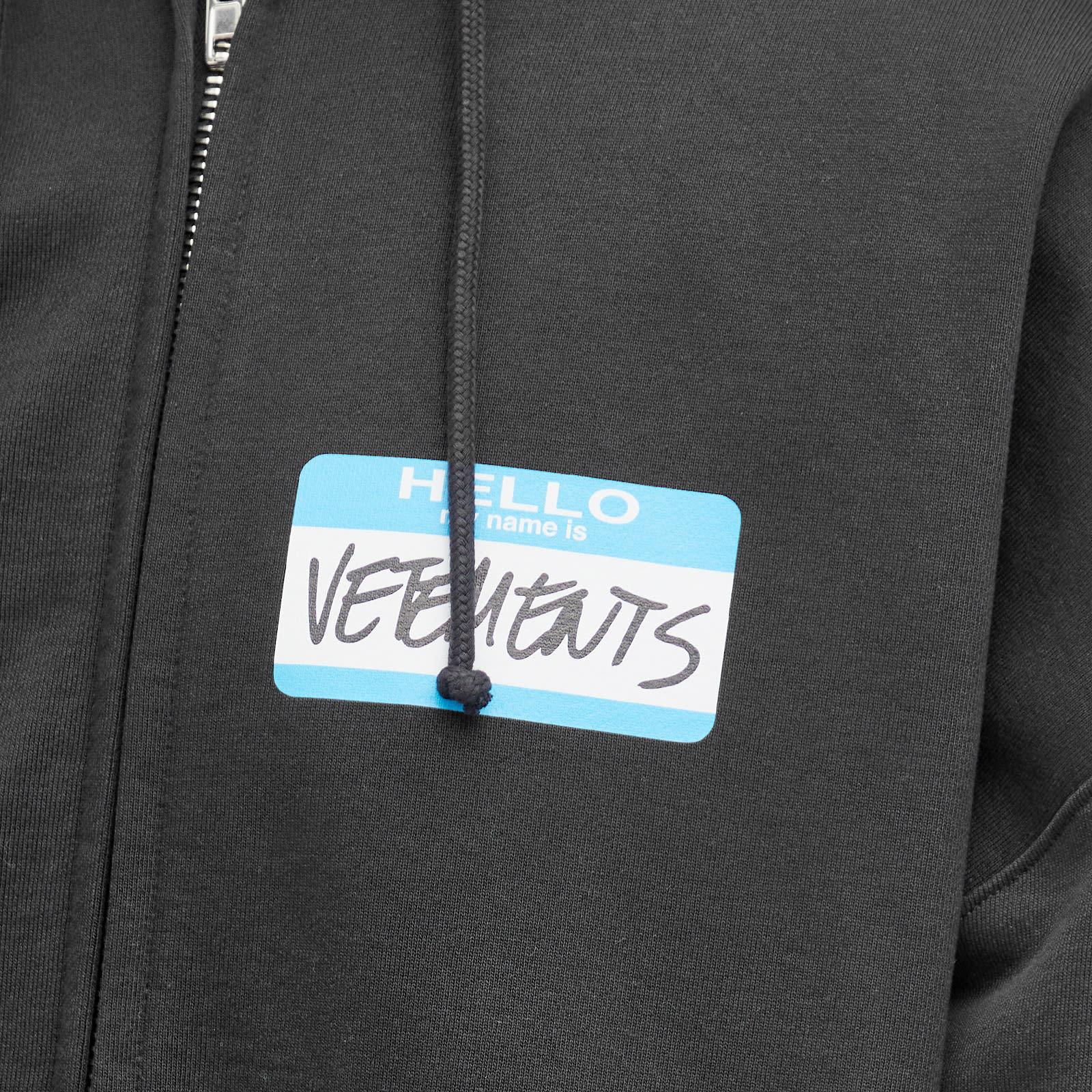 Vetements My Name Is Zip Hoodie in Black for Men | Lyst