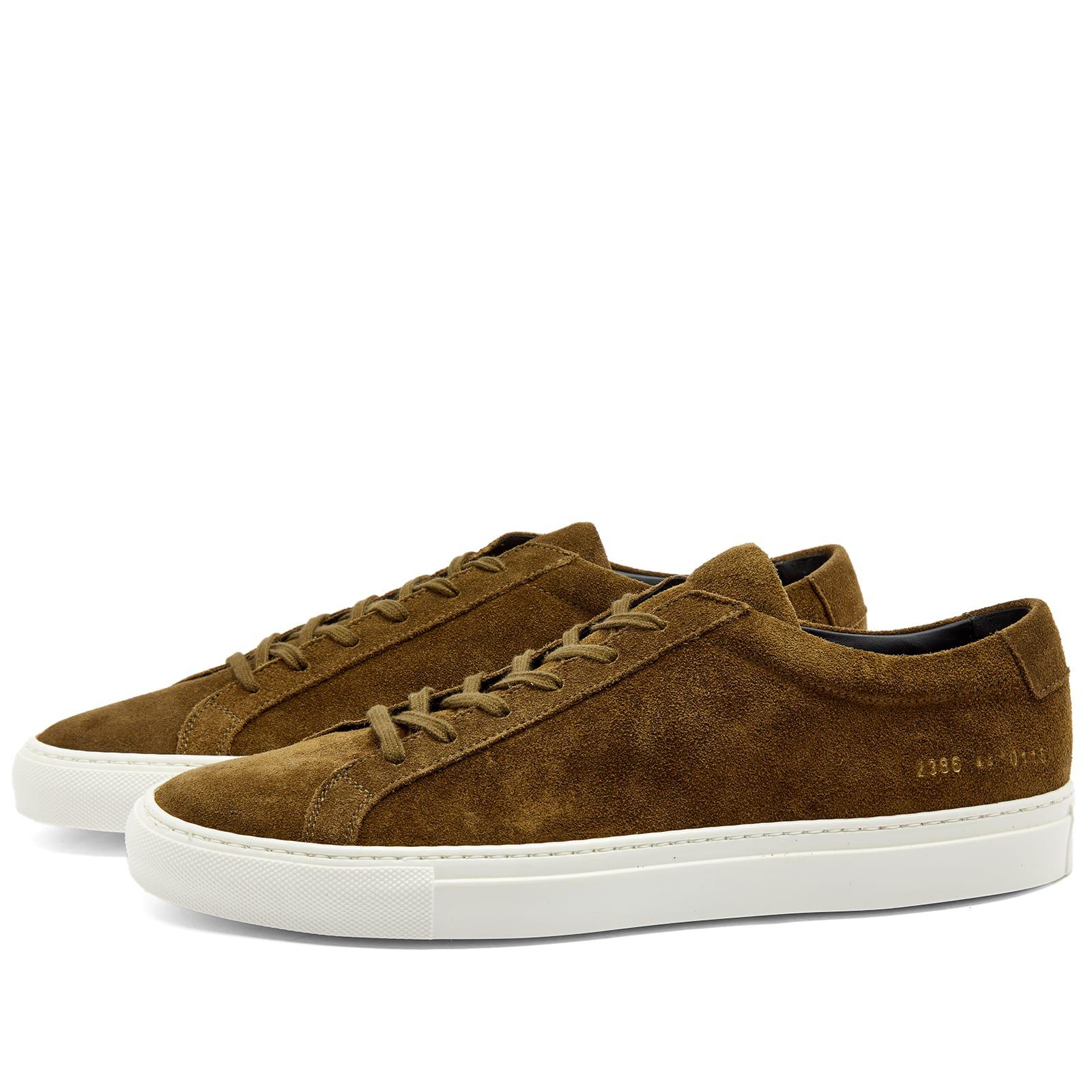 Common Projects Achilles Low Waxed Suede Sneakers in Brown for Men | Lyst
