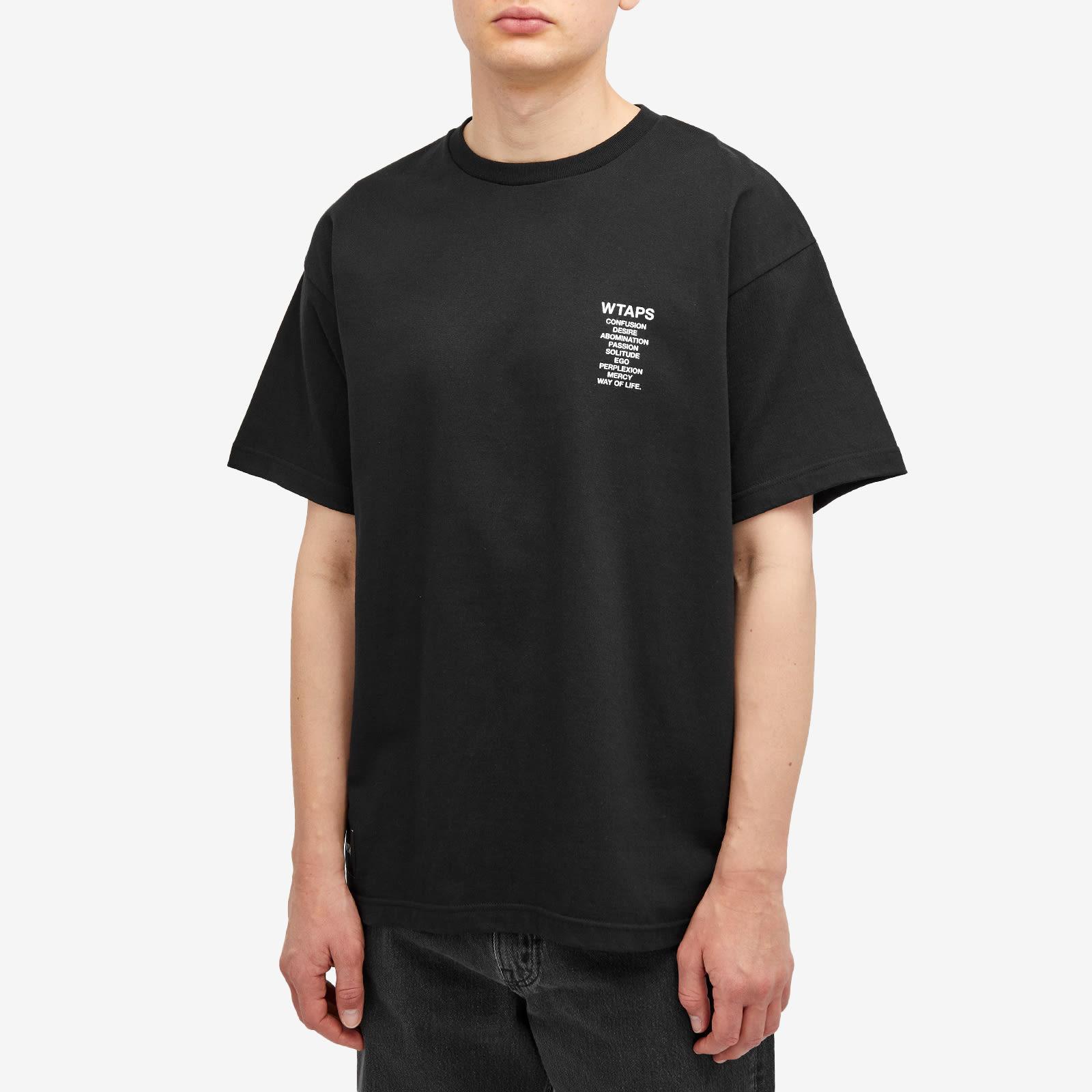WTAPS Printed Cotton Ingredients Spec Tee in Black for Men WTAPS Printed Cotton Ingredients Spec Tee in Black for Men
