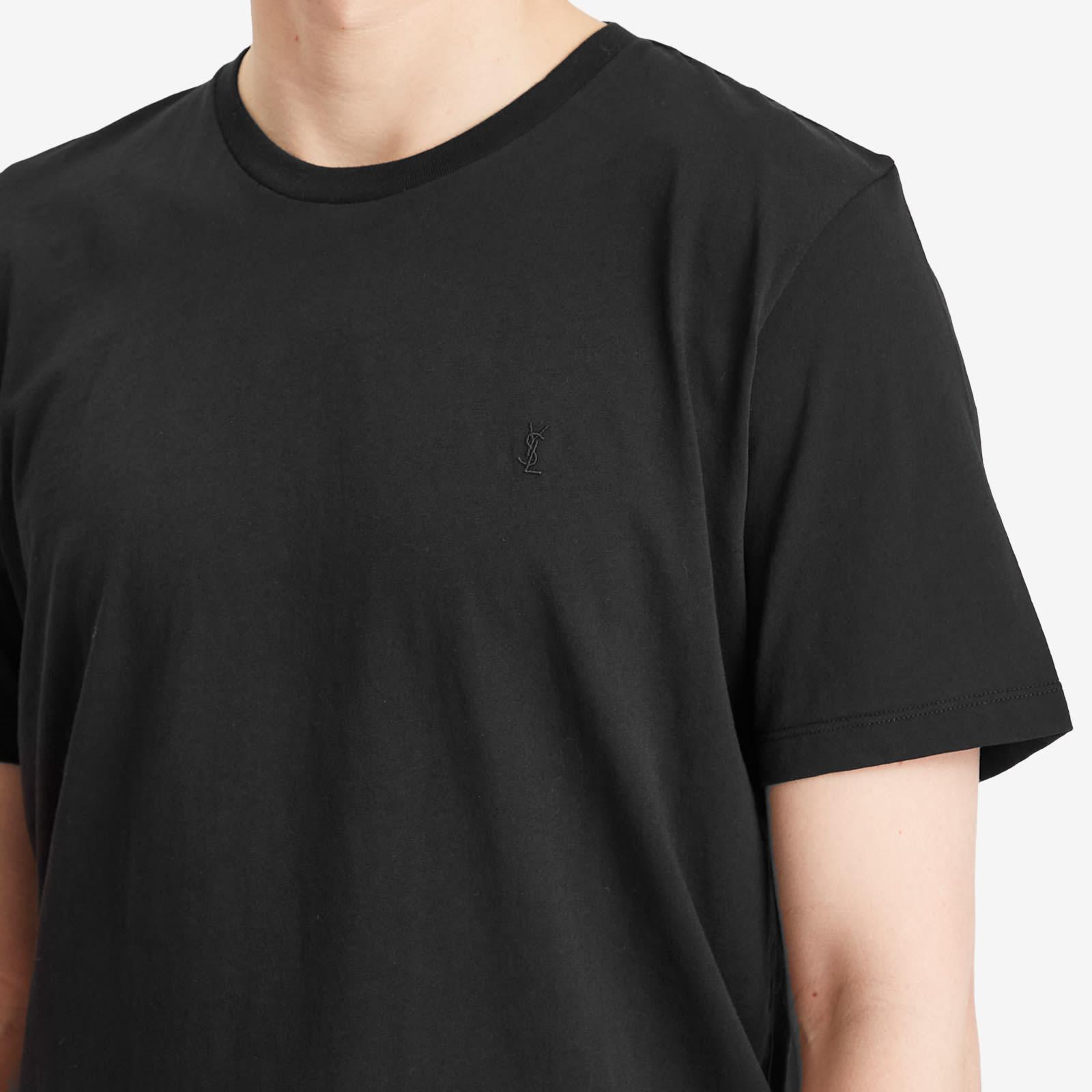 【関税&送料込】Saint Laurent Black Washed Cotton T-Shirt Saint Laurent Washed Cotton T-Shirt in Black for Men | Lyst