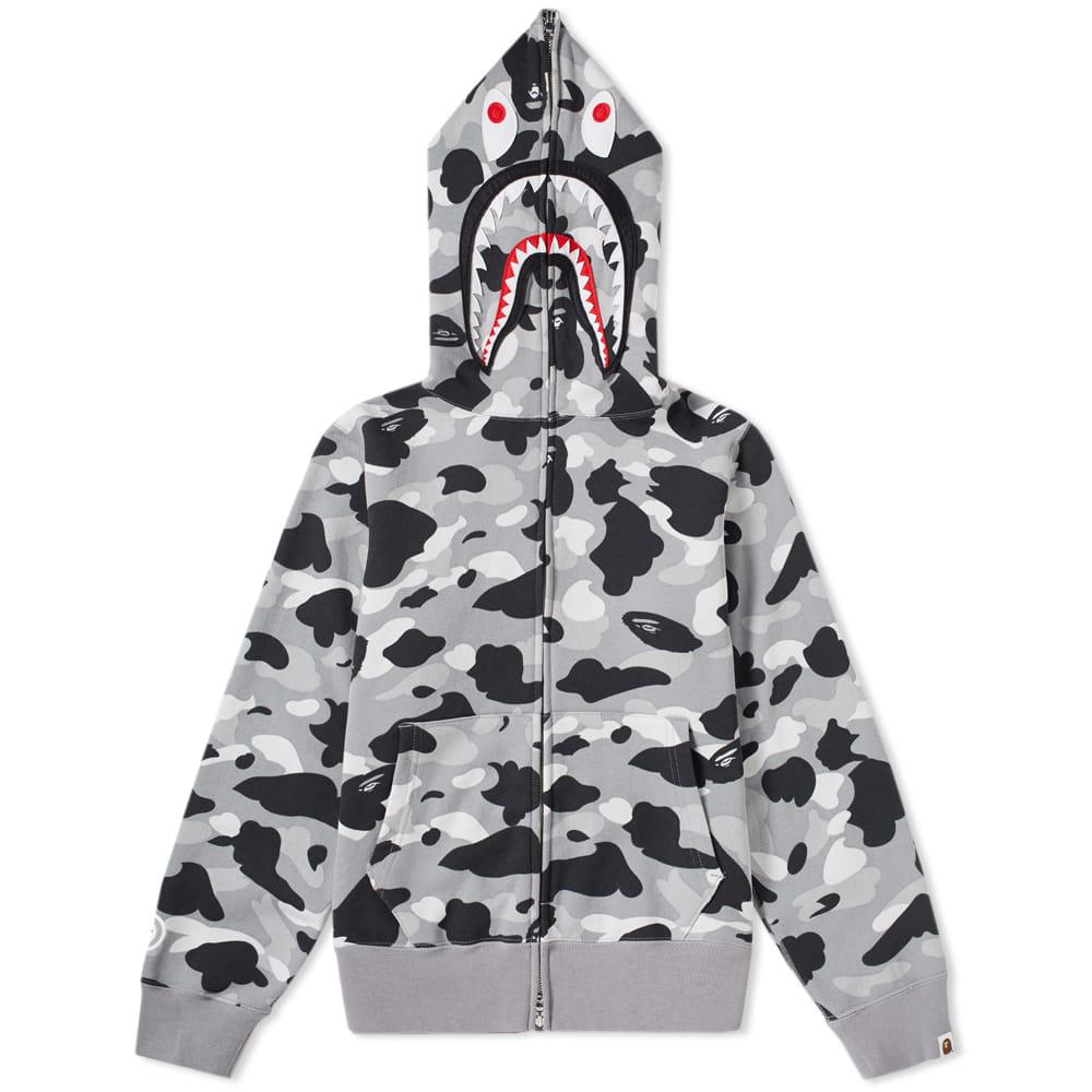 A Bathing Ape Cotton 1st Camo Shark Zip Hoody in Grey (Grey) for Men - Lyst