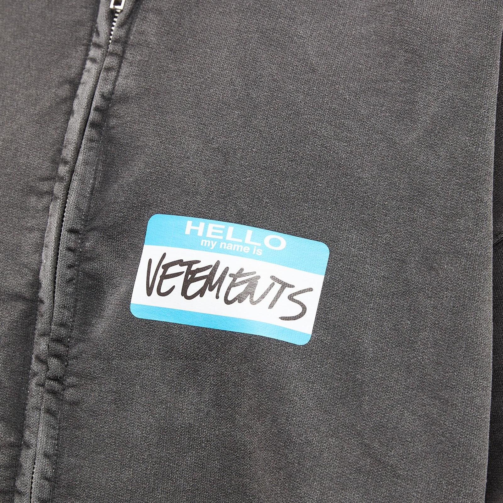 Vetements My Name Is Zip Up Hoody in Gray for Men | Lyst