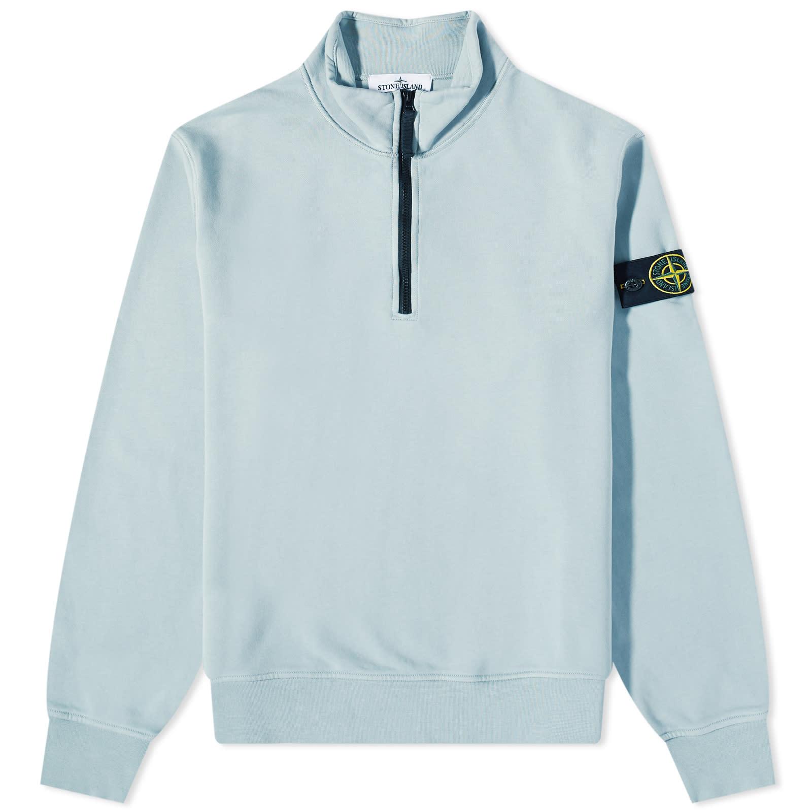Stone Island Garment Dyed Half Zip Sweat in Blue for Men | Lyst