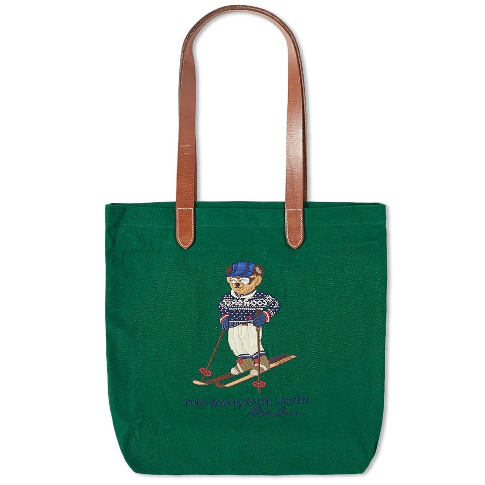 Polo Ralph Lauren tote bag in green with bear logo