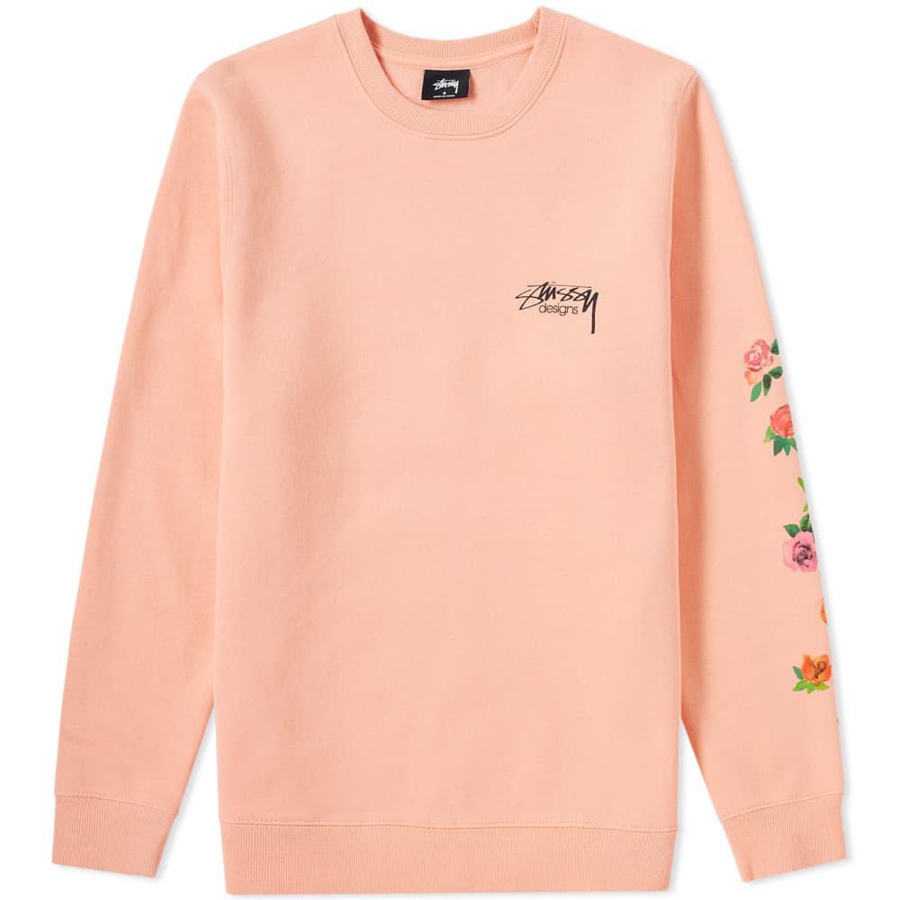 Stussy Roses Crew Sweat in Pink for Men - Lyst