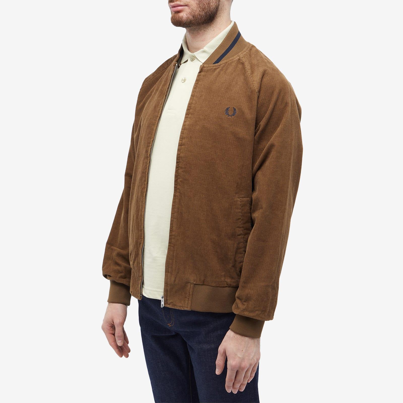 Fred Perry Waffle Cord Tennis Bomber Jacket in Brown for Men | Lyst UK
