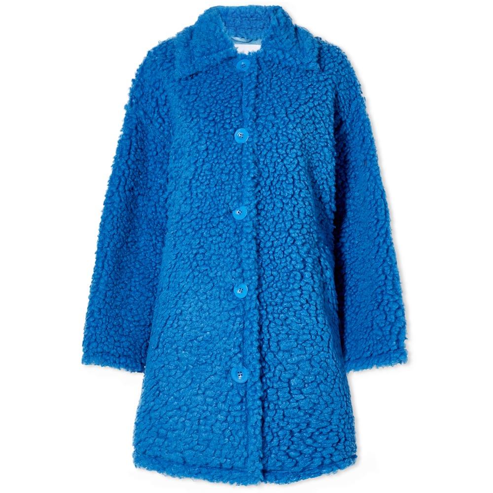 Stand Studio Faux Fur Gwen Coat in Blue | Lyst
