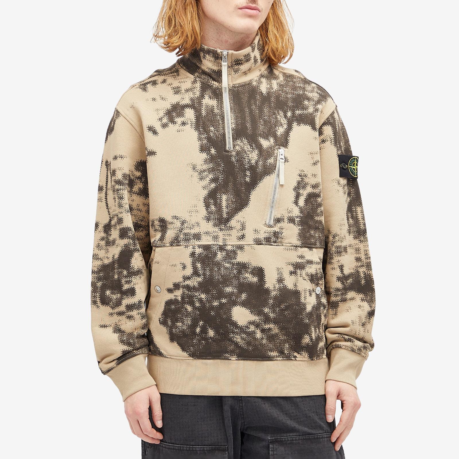 Stone Island Earth Mapping Camo Half Zip Sweatshirt in Natural for 