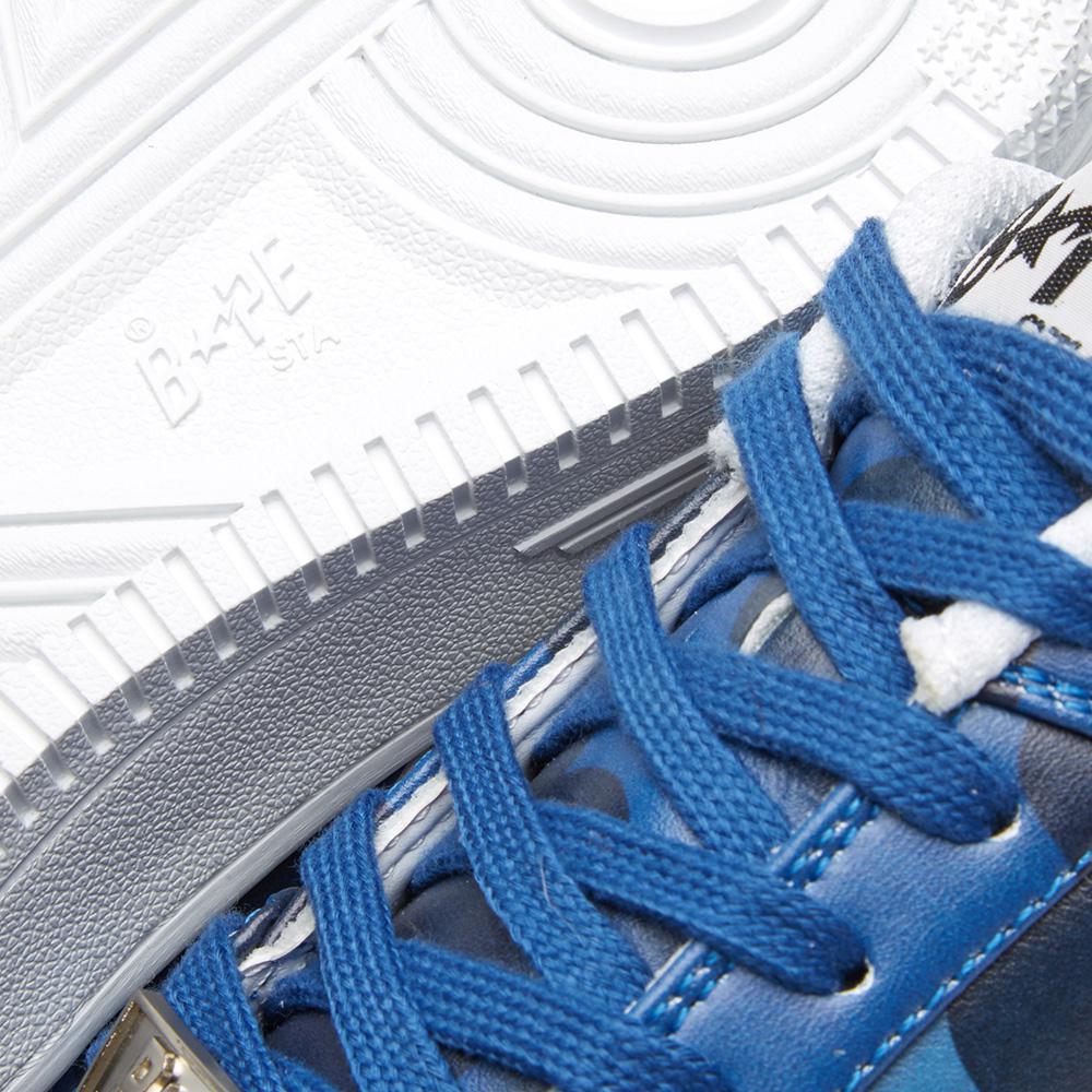 A Bathing Ape Leather Colour Camo Bape Sta in Blue for Men - Lyst