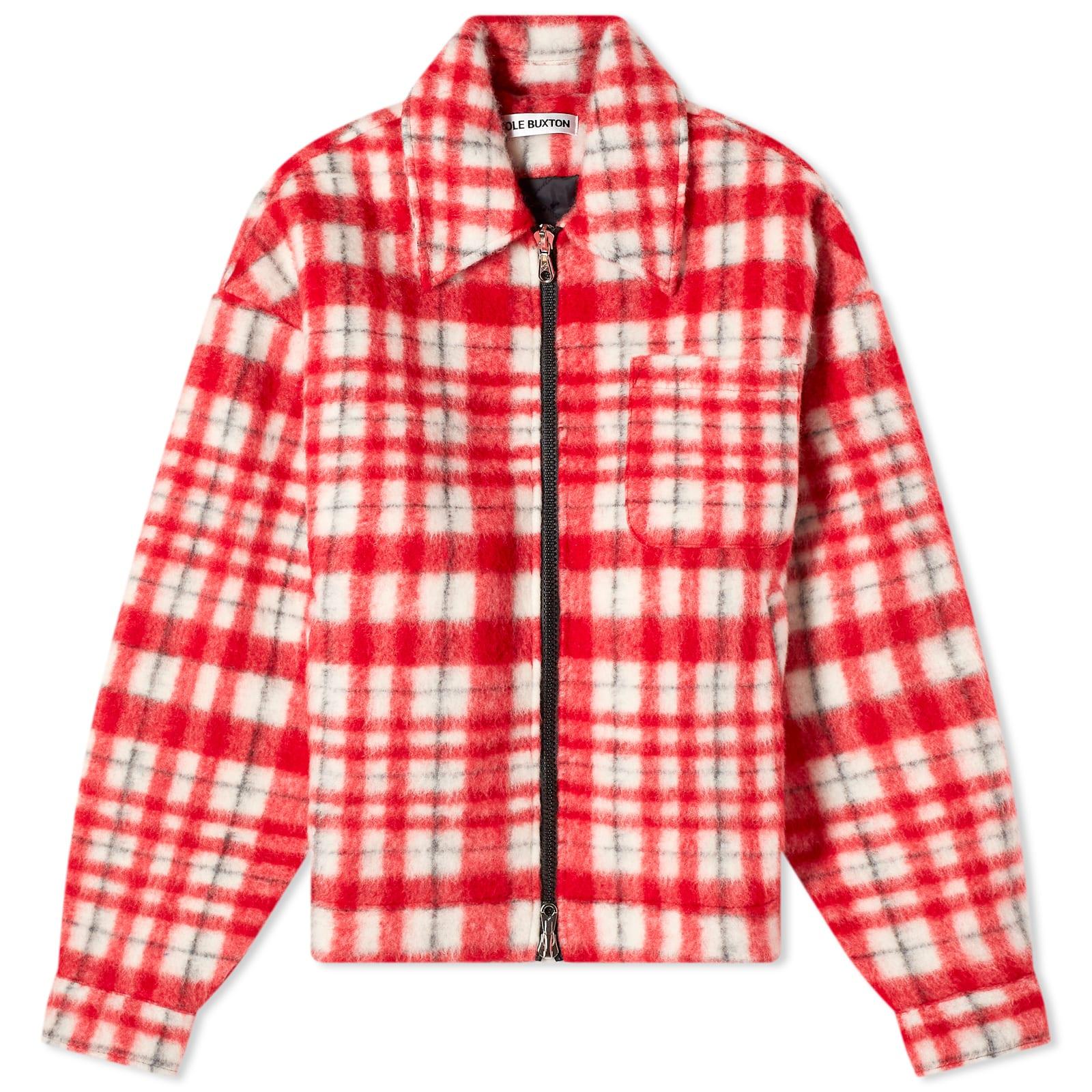 Cole Buxton Wool Check Overshirt in Red for Men | Lyst