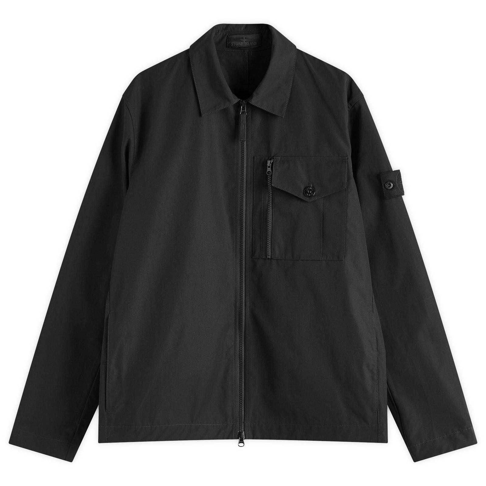 Stone Island Ghost Piece Weatherproof Canvas Shirt Jacket in Black