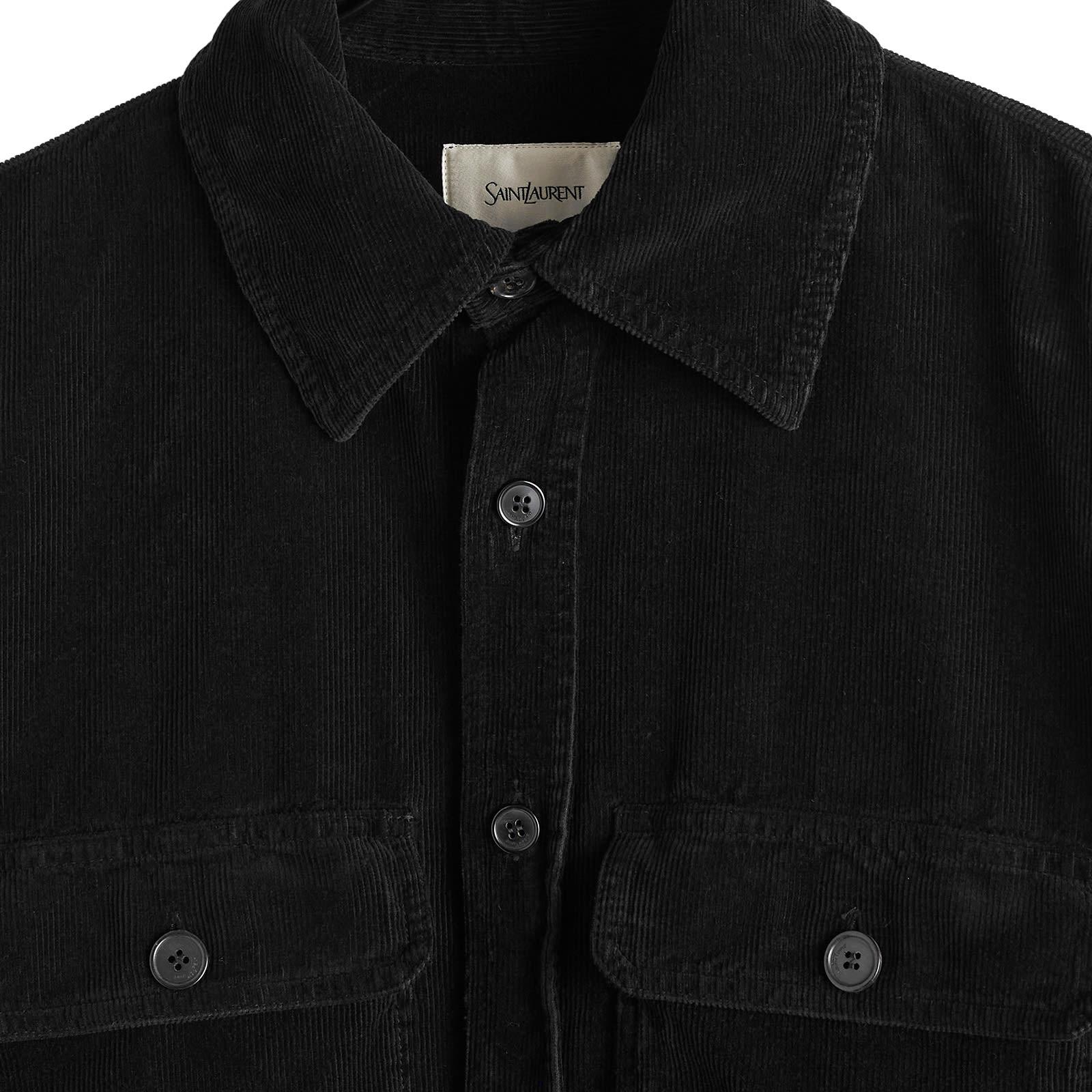 Saint Laurent Corduroy Fall Overshirt in Black for Men | Lyst UK 