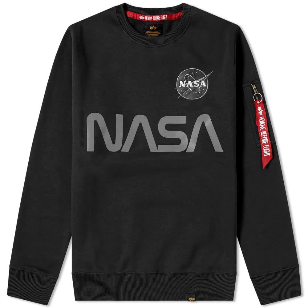 Alpha Industries Men's NASA Reflective Sweatshirt White Alpha Industries Men's NASA Reflective Sweatshirt White