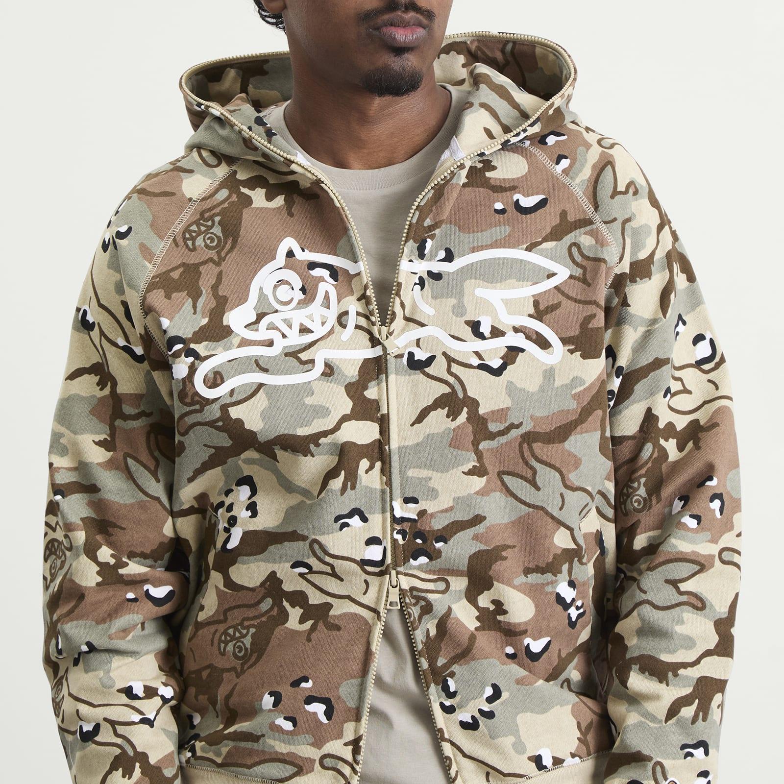 ICECREAM Choc Chip Running Dog Zip Through Hood in Brown for Men 