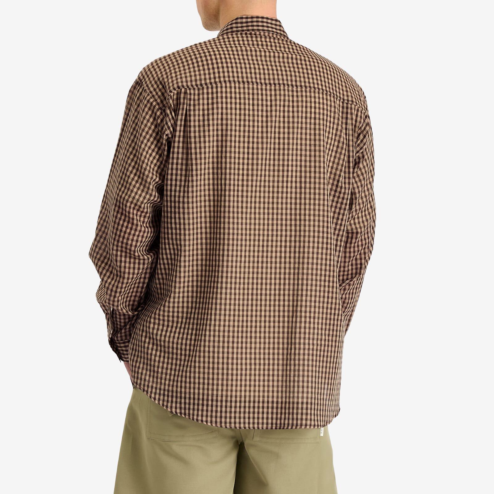AURALEE Airy Light Cotton Check Big Shirt in Brown for Men | Lyst UK
