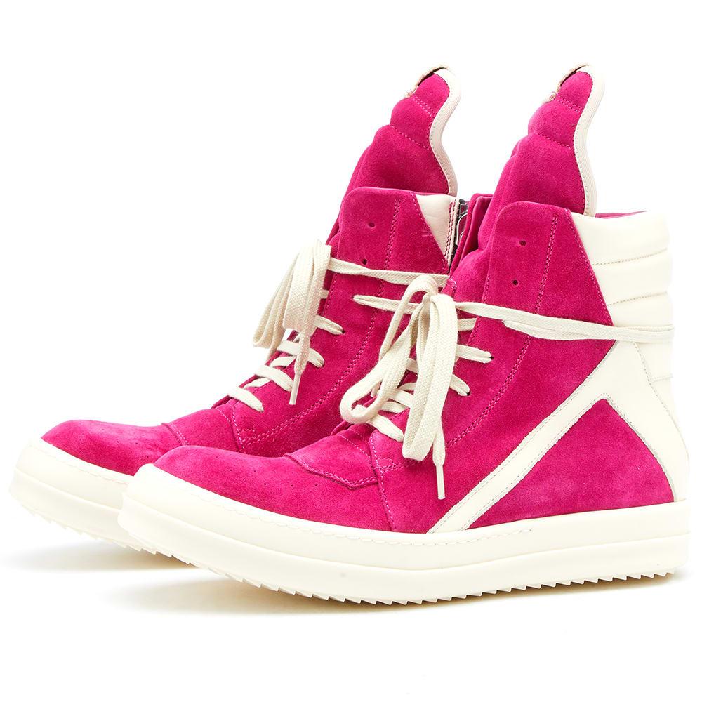 Rick Owens Geobasket Sneakers in Pink | Lyst