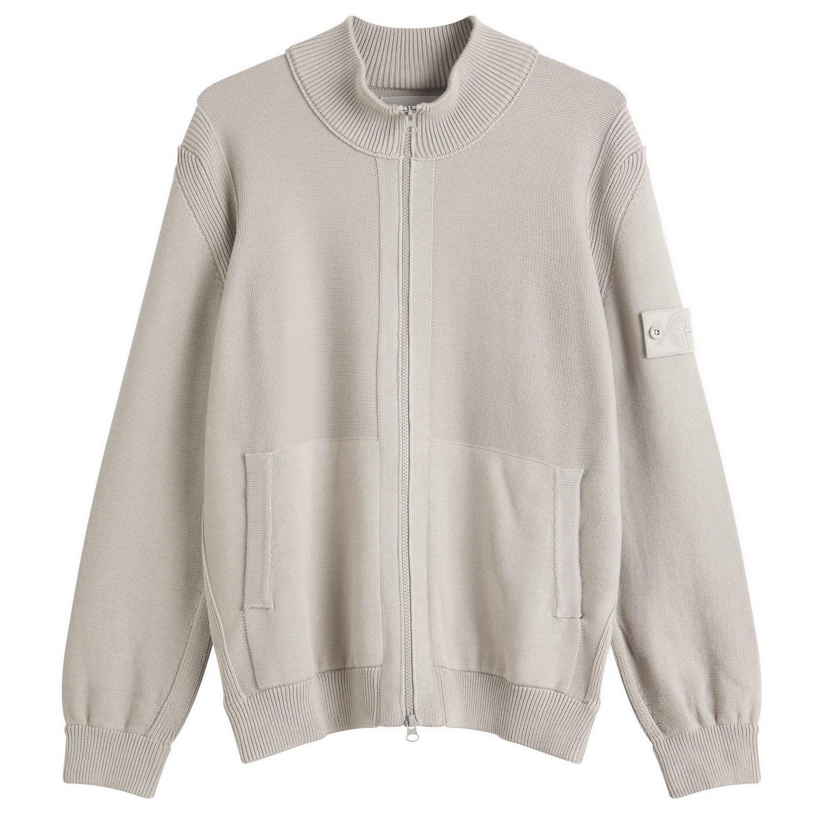 stone  ghost peace グレージップニット Stone Island Ghost Piece Cotton Cashmere Zip Cardigan in Gray for