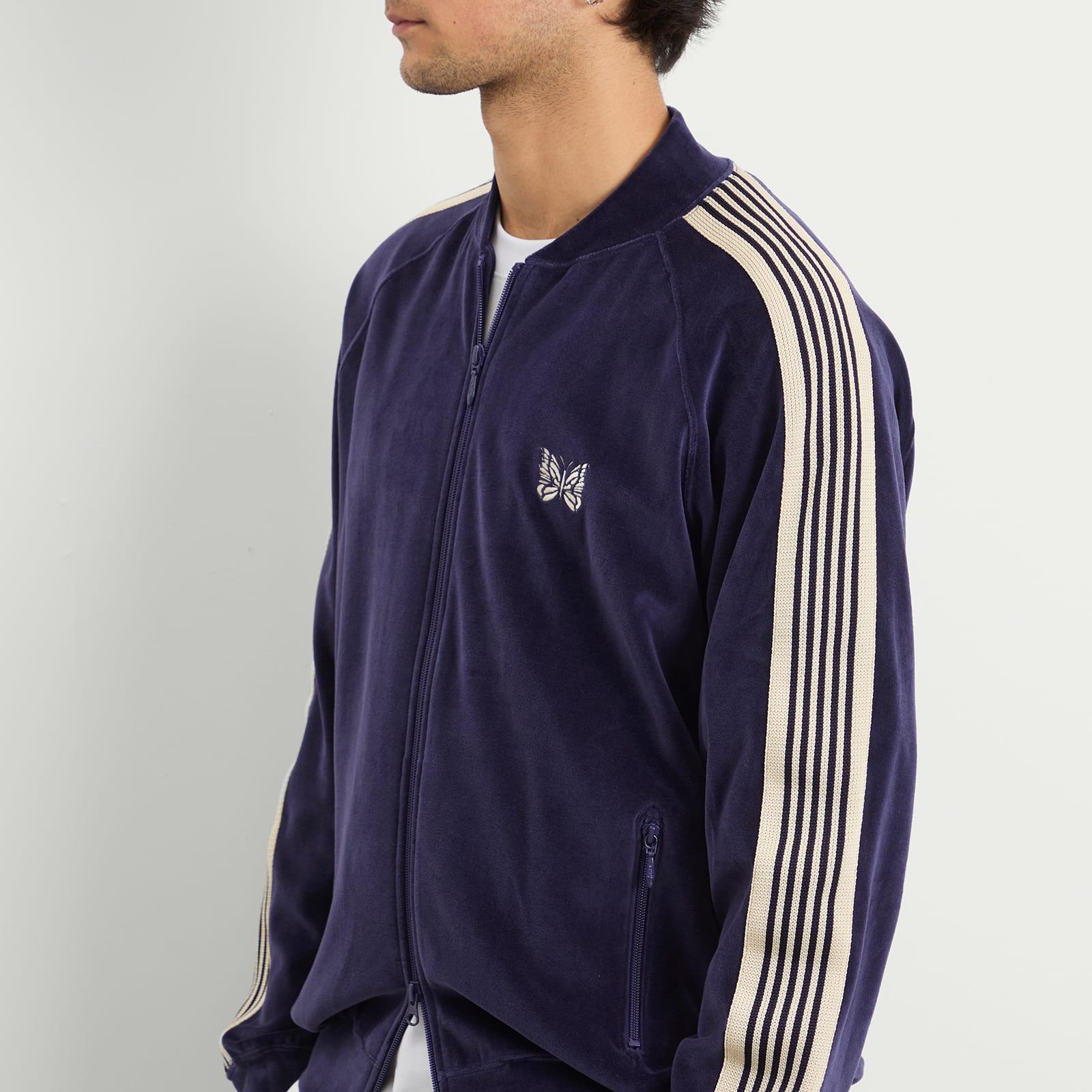 Needles Velour Rib Collar Track Jacket in Blue for Men | Lyst