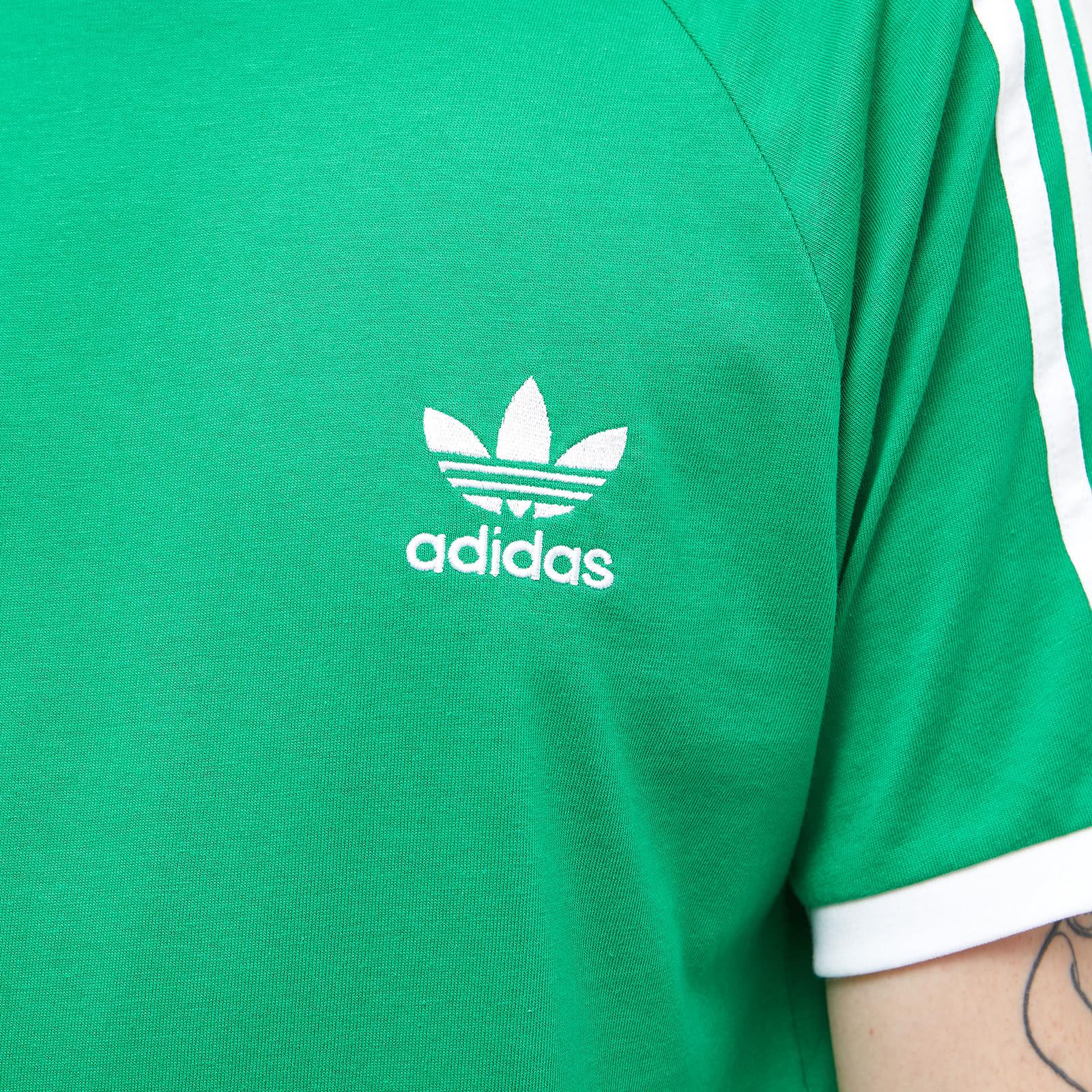 adidas 3 Stripe T-shirt in Green for Men | Lyst