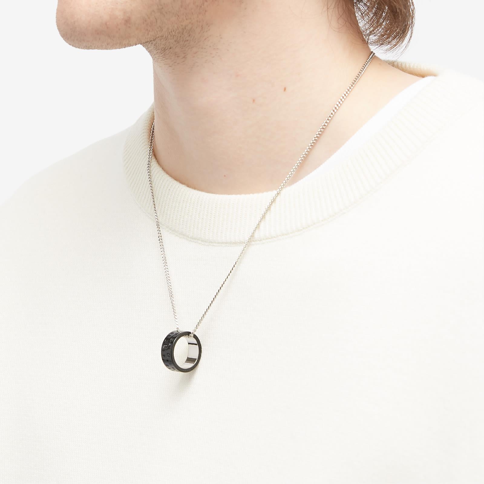 MM6 by Maison Martin Margiela 6 Logo Ring Necklace in Metallic for