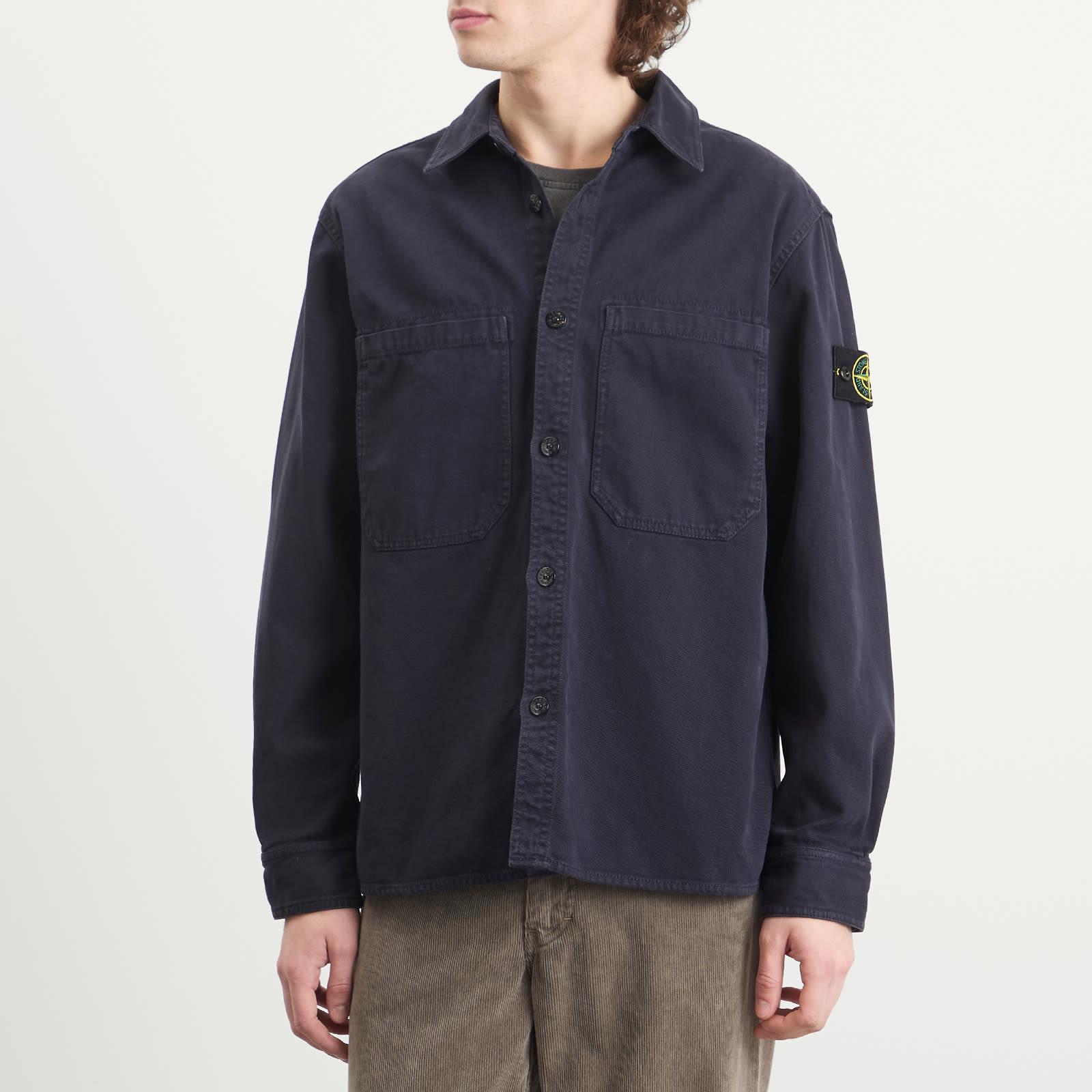 Stone Island Old Effect Garment Dyed Overshirt in Blue for Men | Lyst