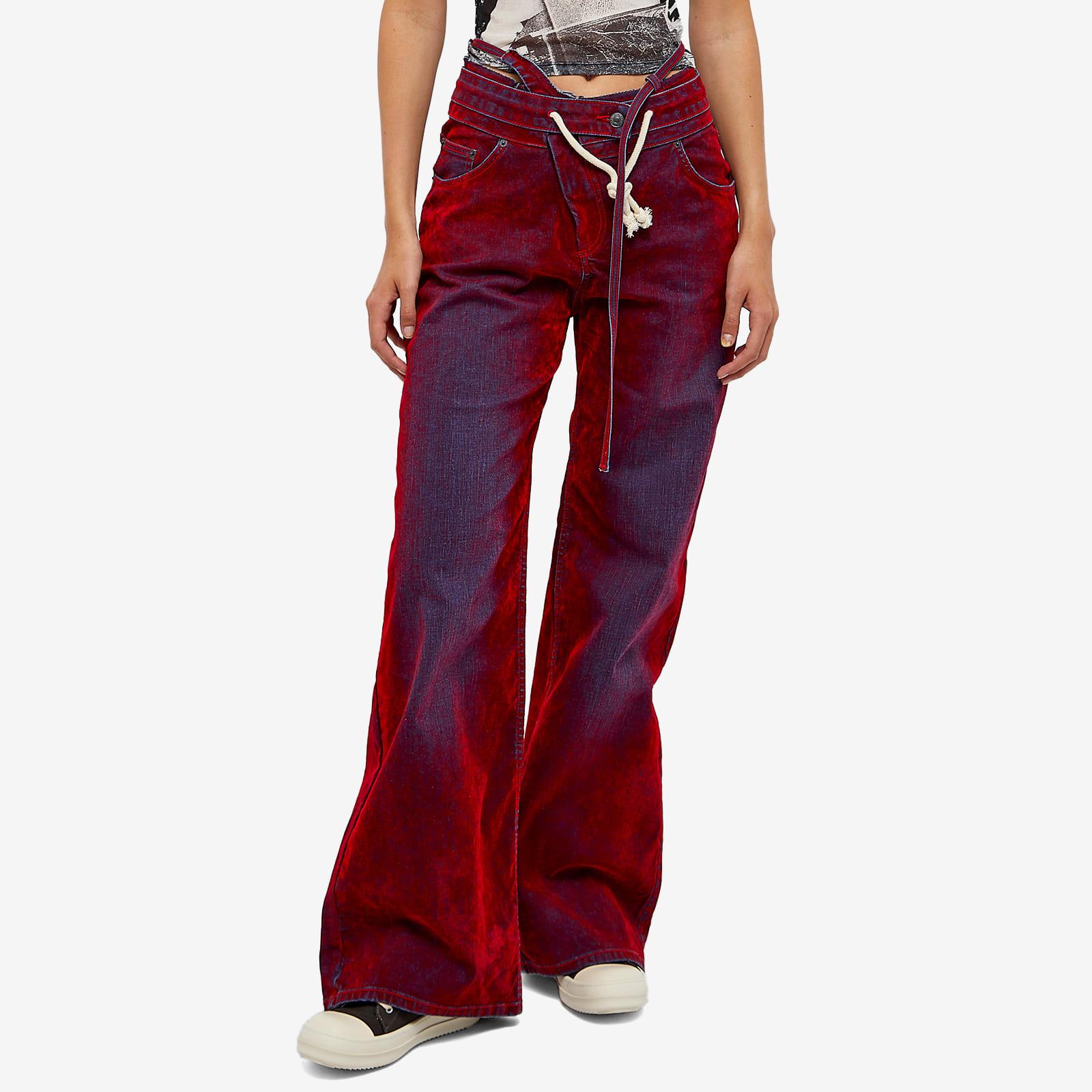 OTTOLINGER Double Fold Denim Pants in Red | Lyst