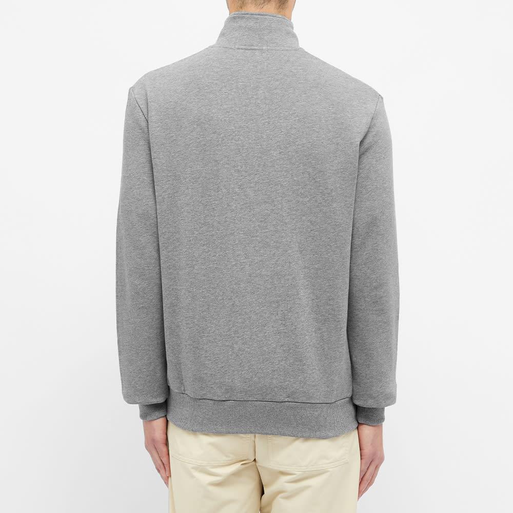 fred perry embroidered panel half zip sweat in grey