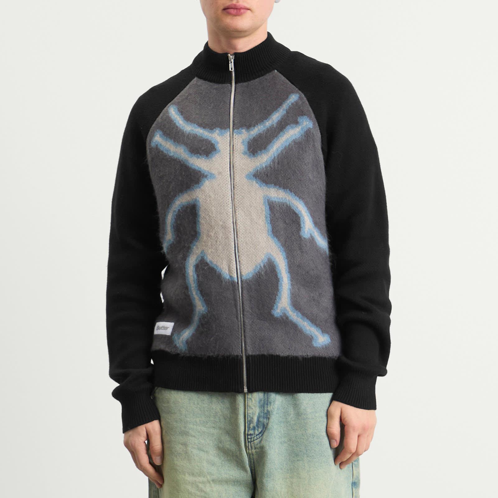 Butter Goods Beetle Zip Knit Sweater in Black for Men | Lyst